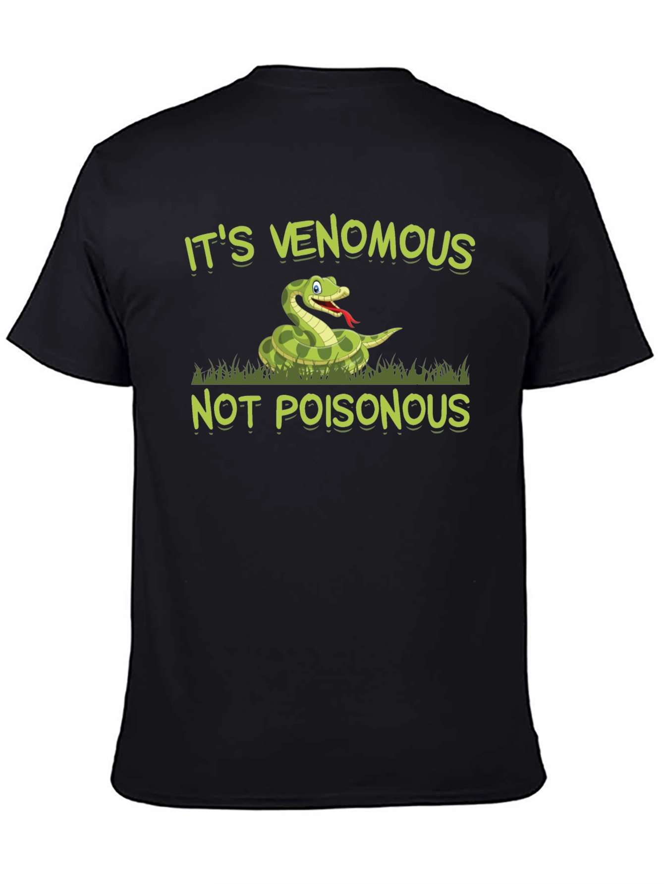 Black Venomous Snake T-Shirt - Funny Reptile Graphic Tee view 4