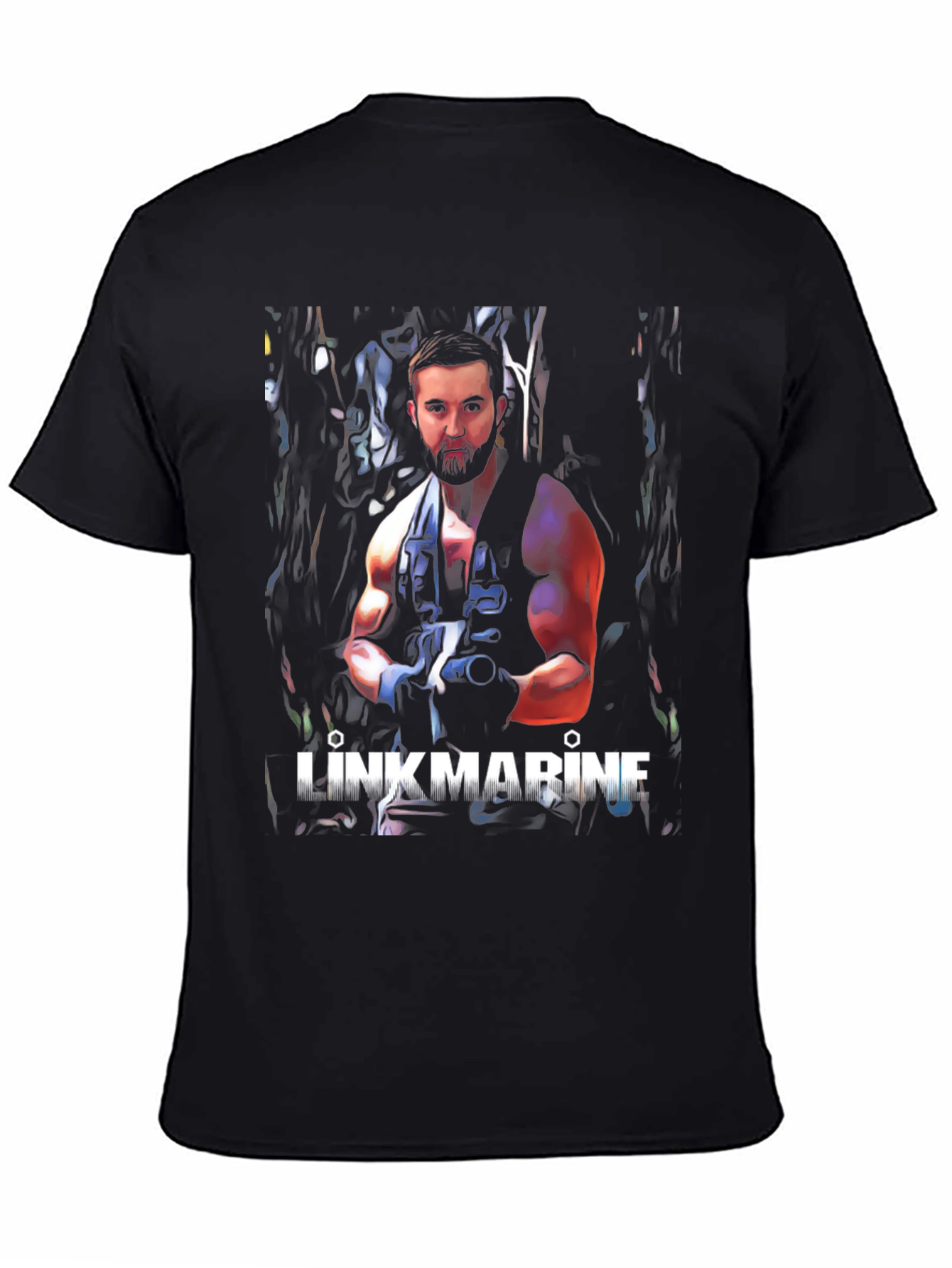 Black Link Marine Graphic T-Shirt - Black view 4