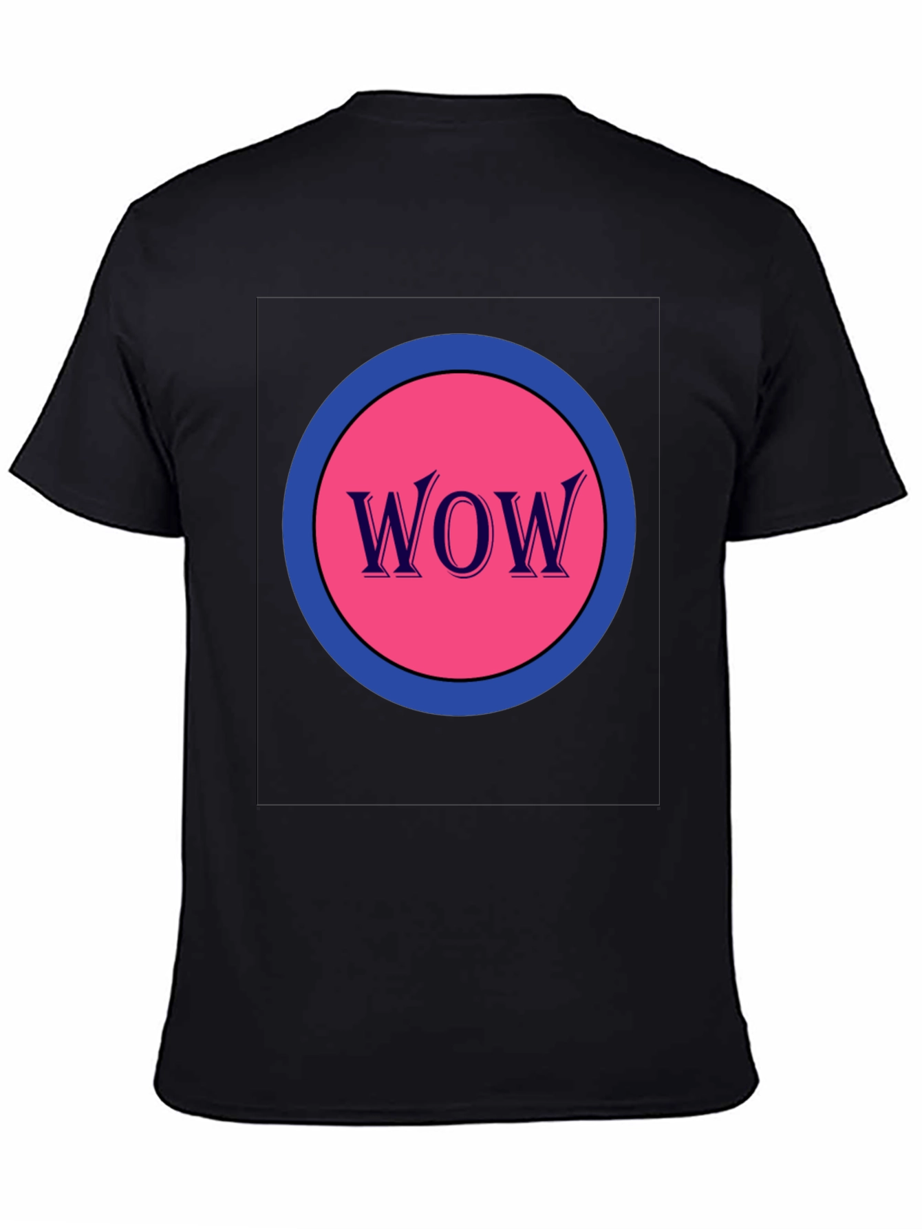 Black WOW! Graphic Print Crew Neck Short Sleeve Tee view 4