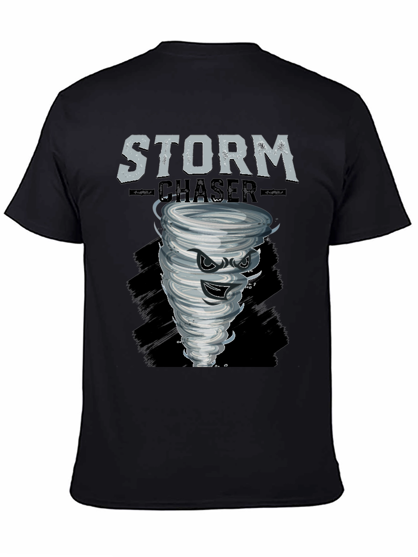 Black Storm Chaser Graphic Tee - Black Cotton T-Shirt view 4