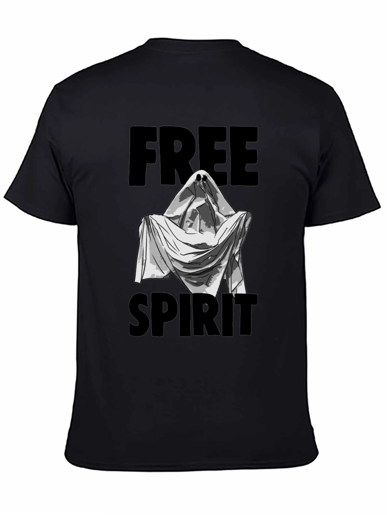 Black Free Spirit Ghost Graphic T-Shirt - Black view 4