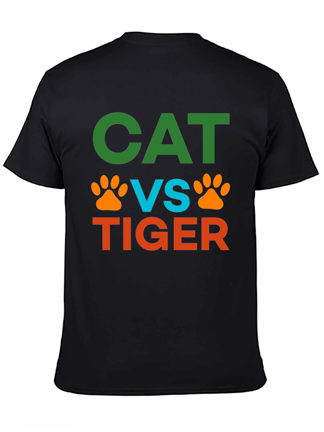 Black Cat VS Tiger Graphic Tee - Soft Cotton Blend, Unisex Fit view 4