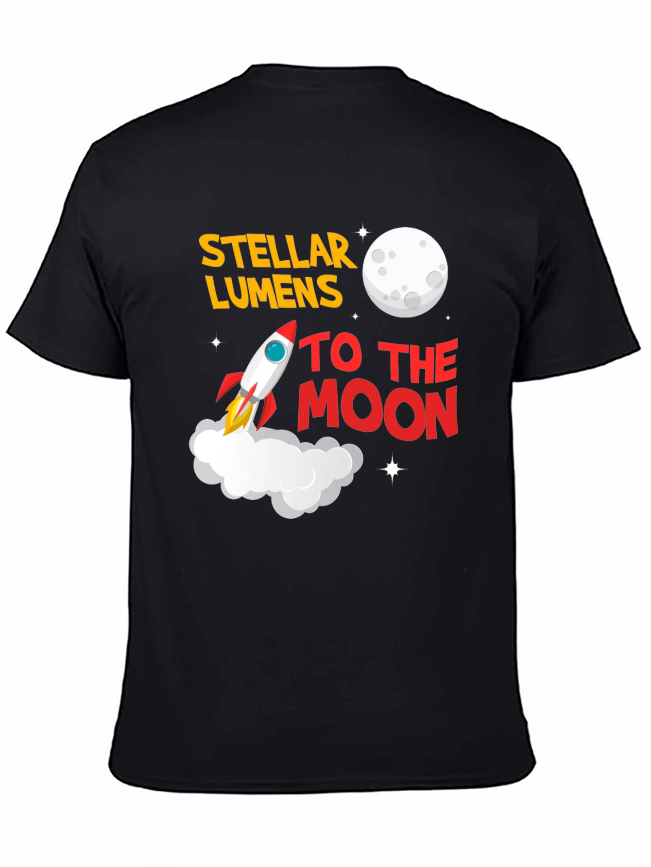 Black Stellar Lumens To The Moon T-Shirt view 4