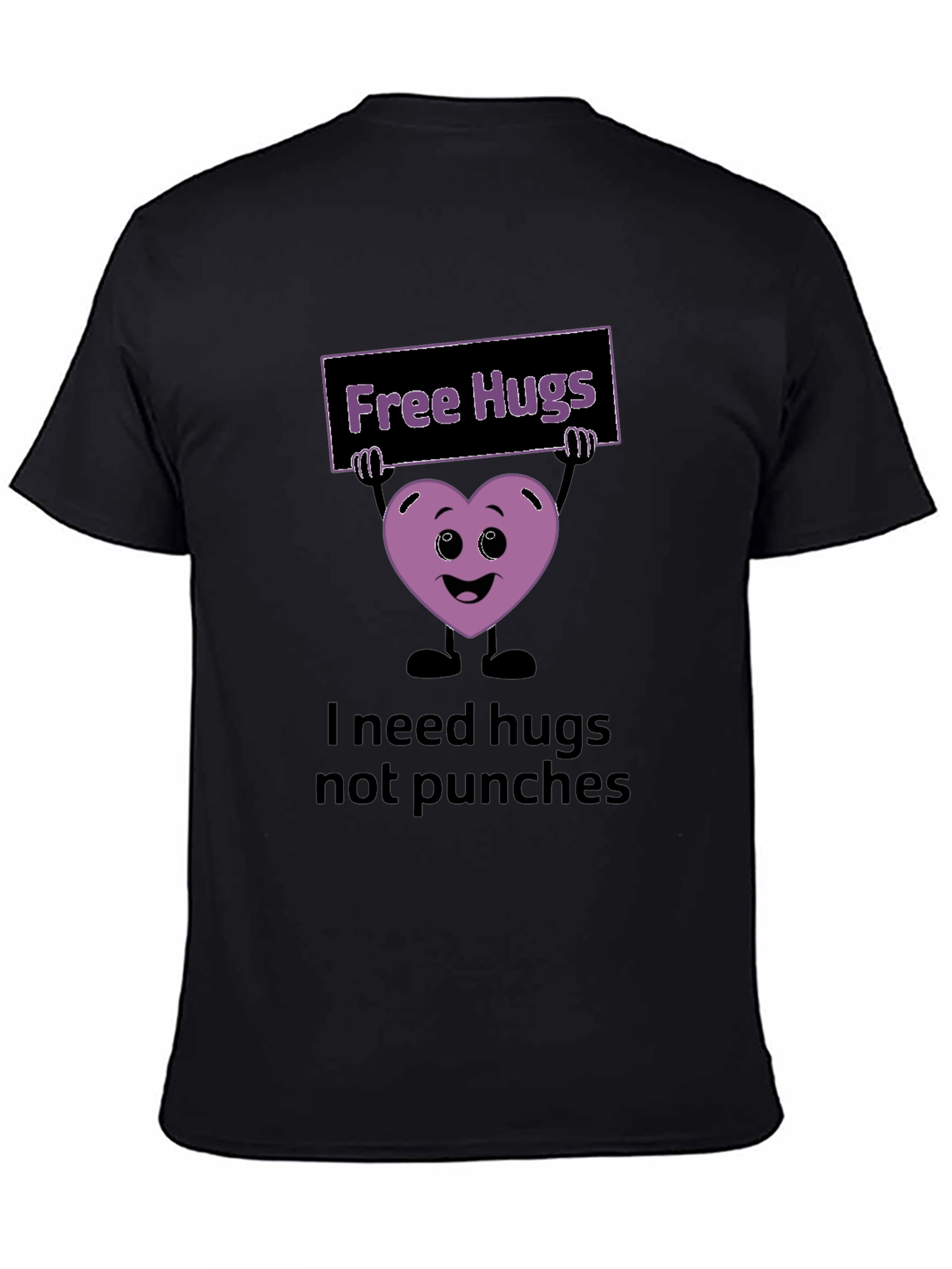 Black Free Hugs Graphic T-Shirt view 4