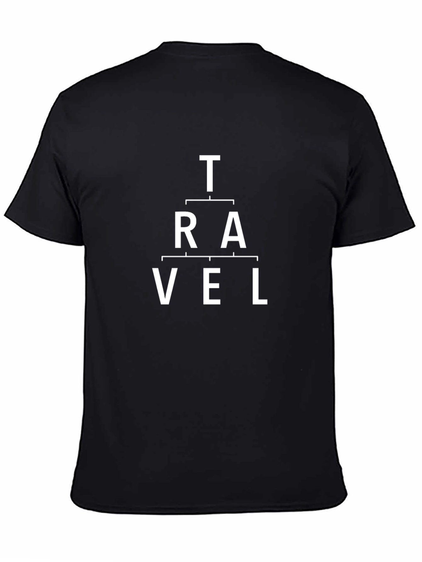 Black Travel Typography Graphic Tee - Black Short Sleeve T-Shirt view 4