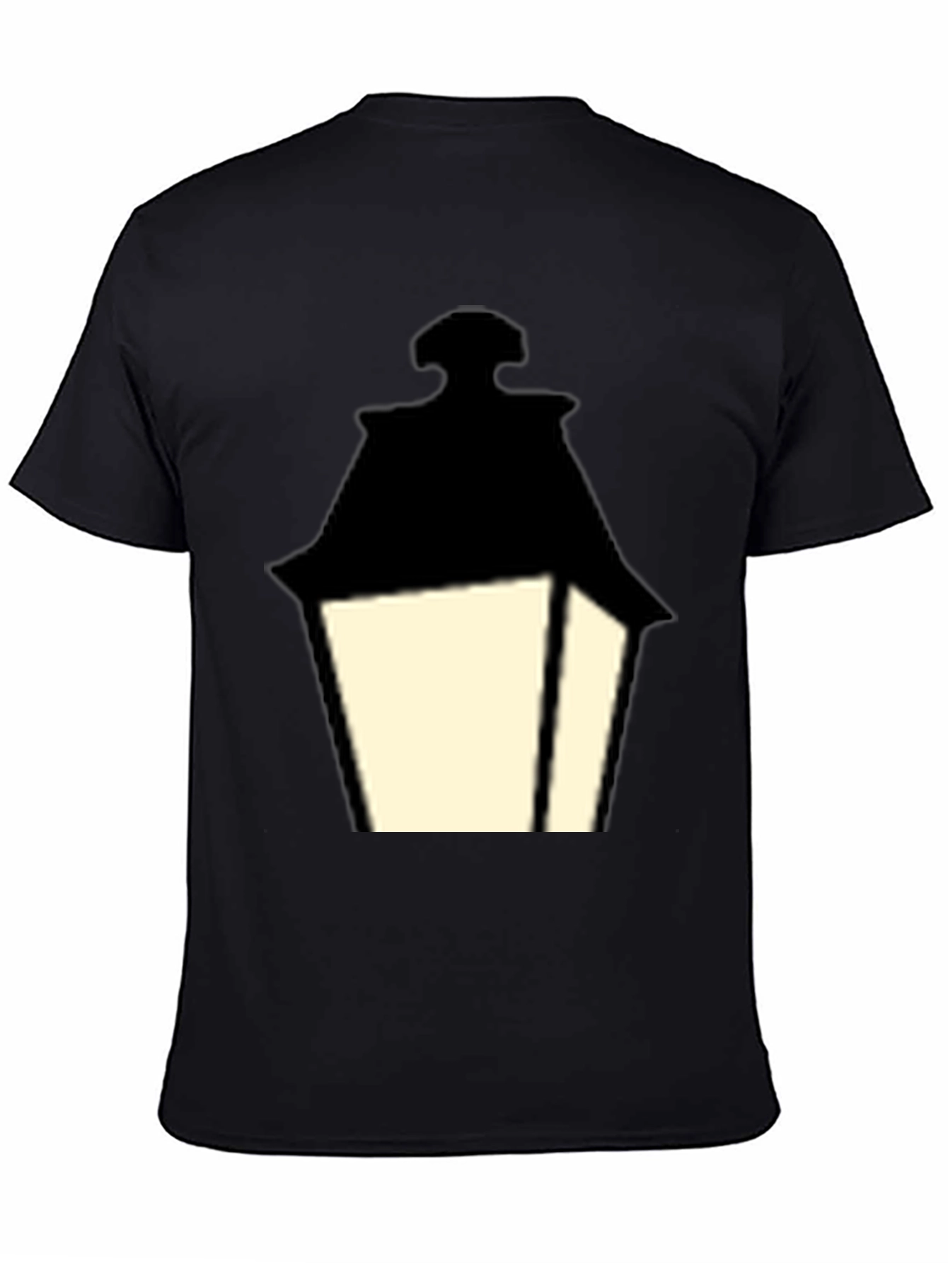 Black Vintage Lantern Graphic Black T-Shirt view 4