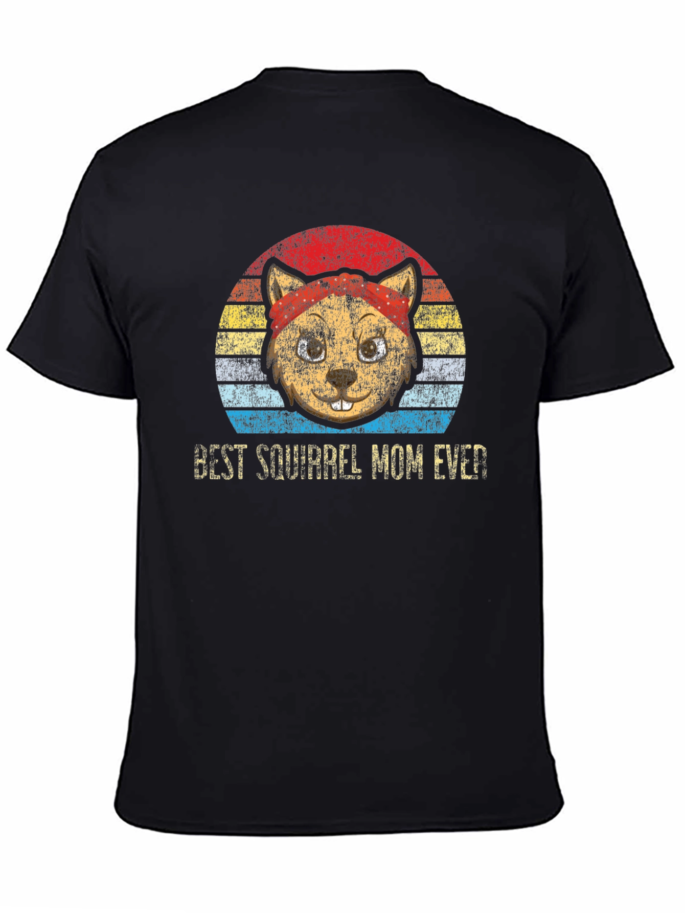 Black Best Squirrel Mom Ever T-Shirt Vintage Style view 4