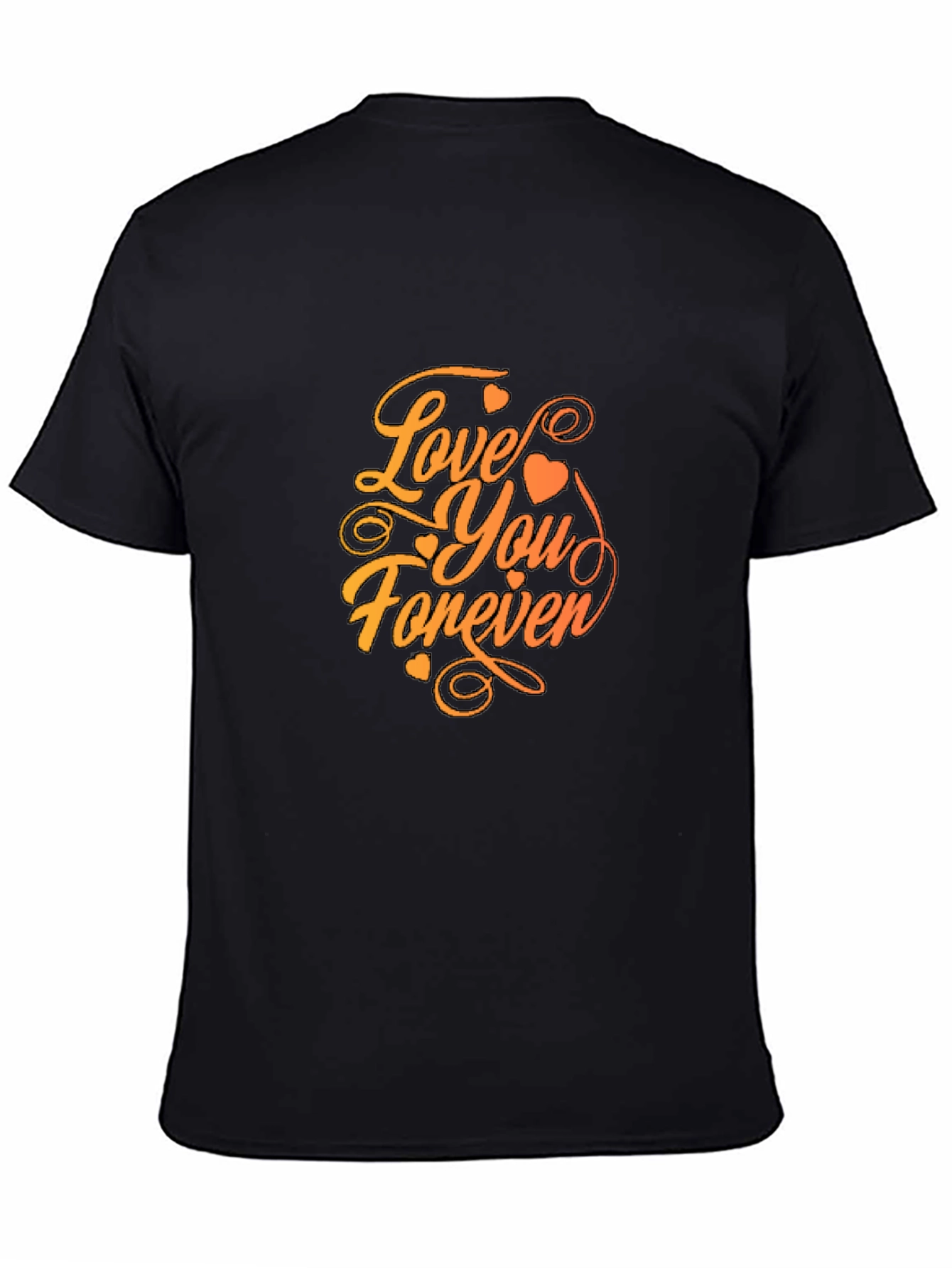 Black Love You Forever Graphic Tee - Black Casual T-Shirt view 4