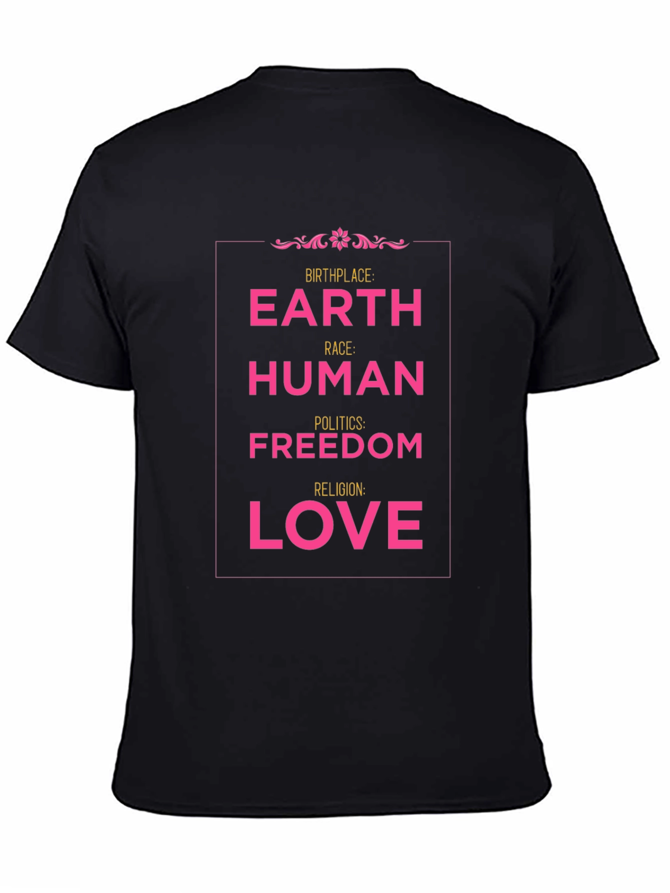 Black Earth, Human, Freedom, Love Graphic T-Shirt view 4