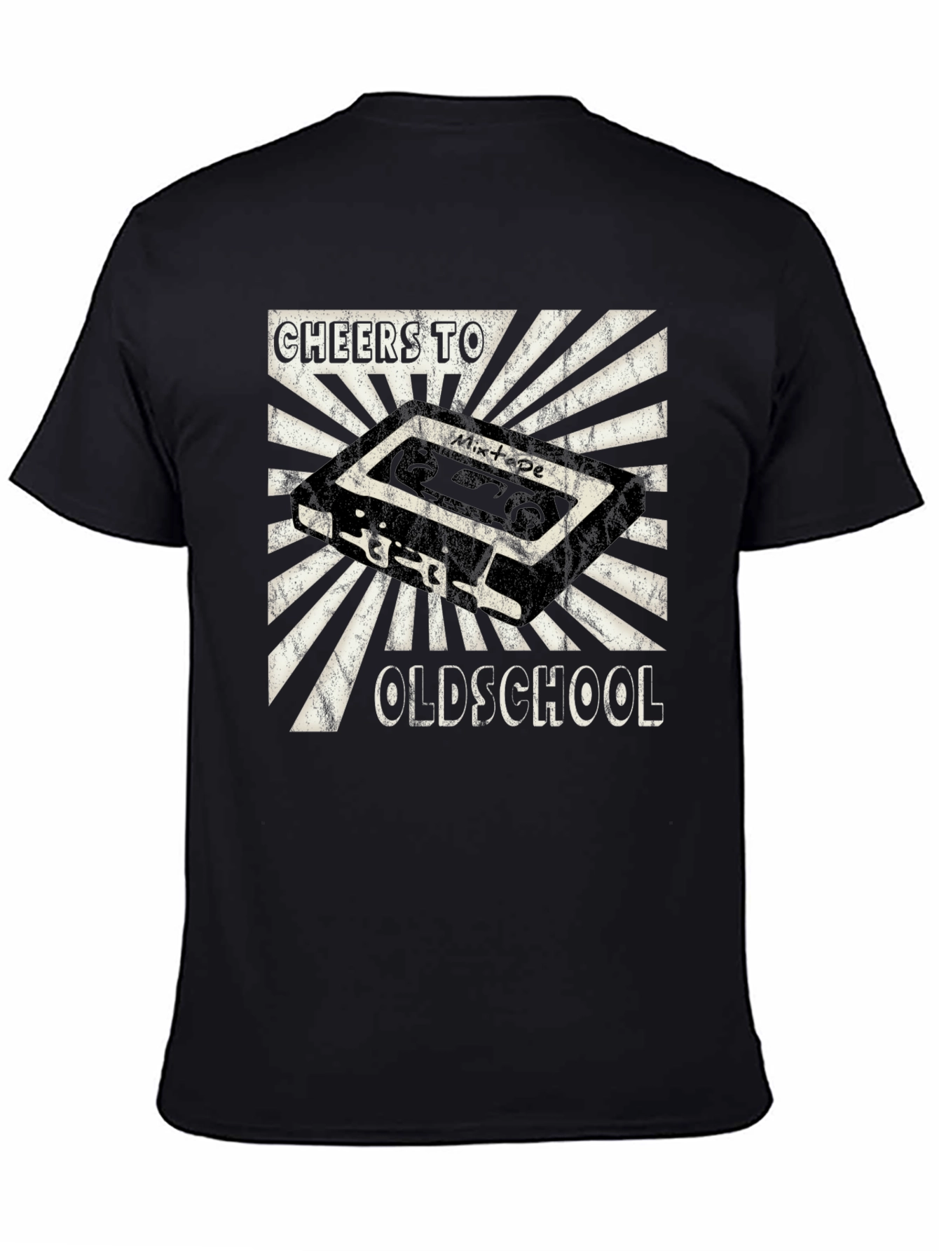 Black Cheers to Oldschool Mixtape Graphic T-Shirt view 4