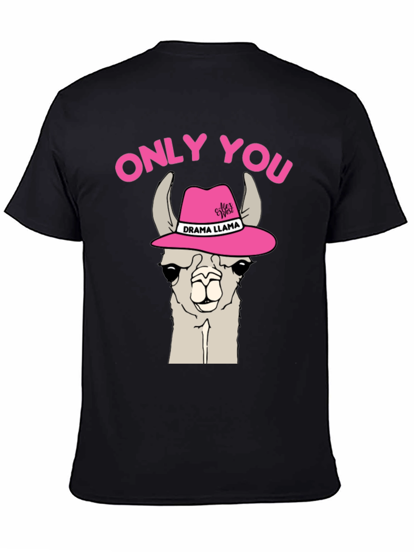 Black Drama Llama Graphic T-Shirt - Only You Novelty Tee view 4