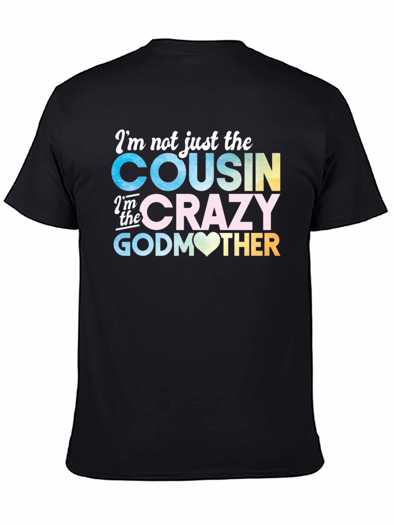 Black Crazy Godmother Cousin T-Shirt view 4