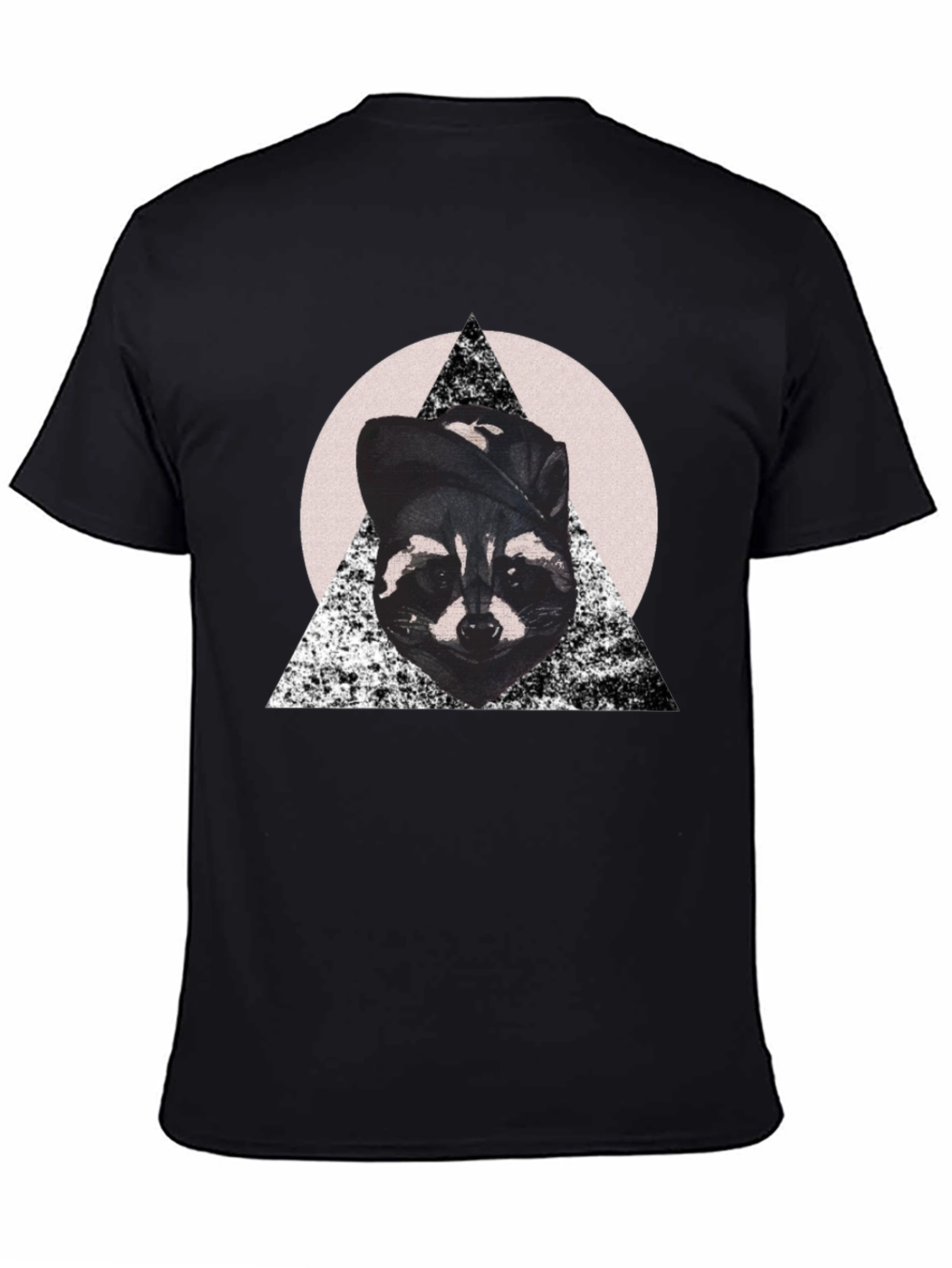 Black Cool Raccoon Graphic Tee view 4