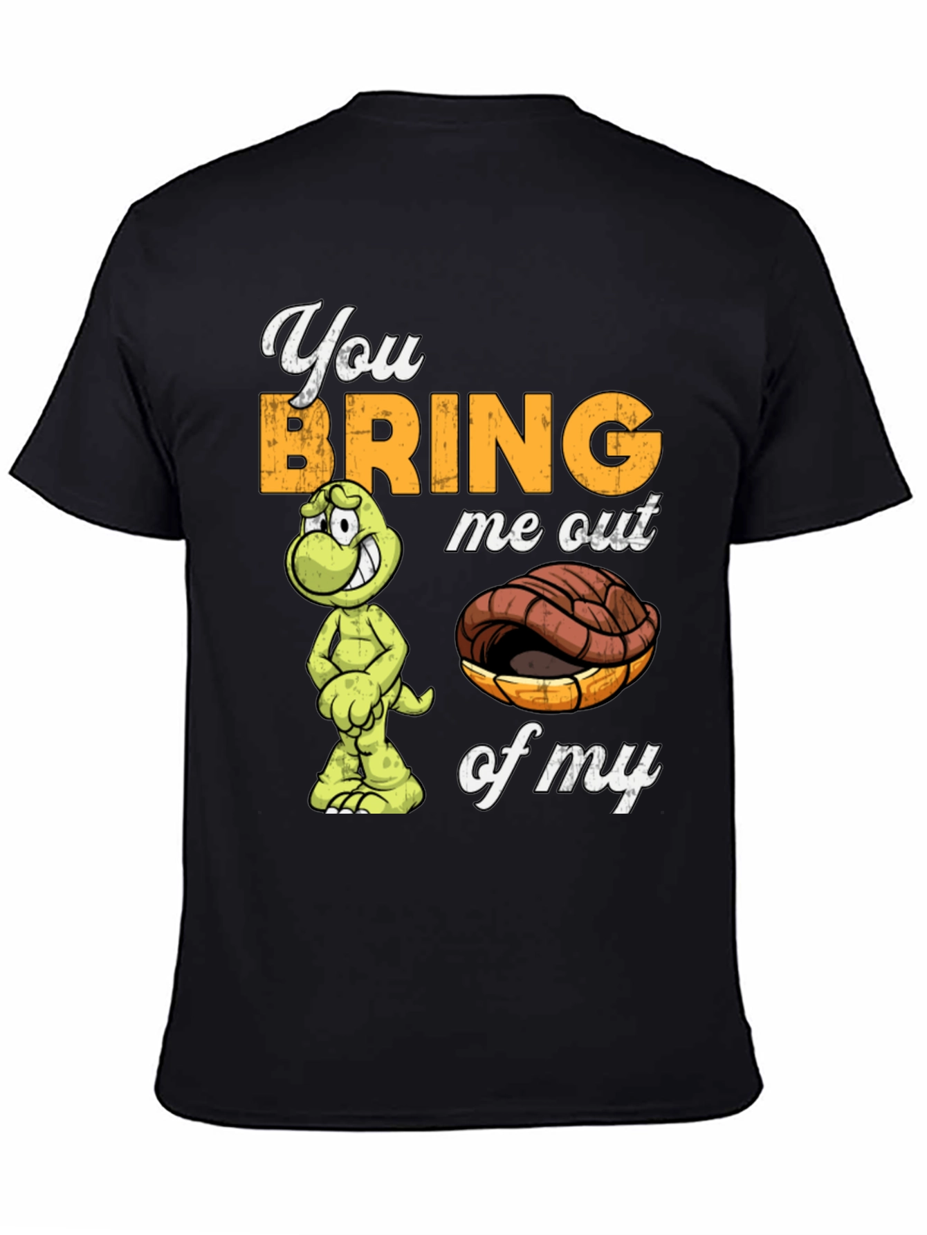 Black Funny Turtle Graphic Tee: You Bring Me Out of My Shell view 4