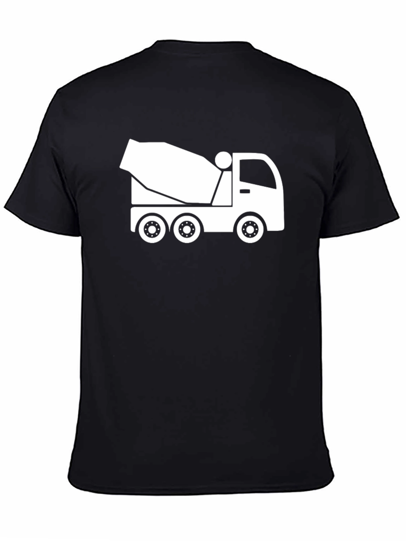 Black Concrete Mixer Truck Graphic T-Shirt view 4