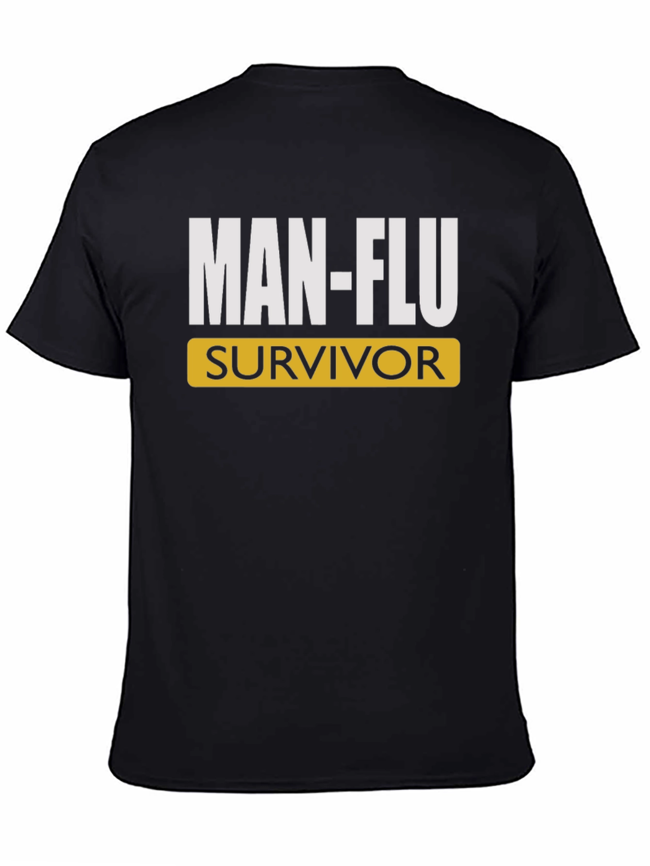 Black Man-Flu Survivor T-Shirt: Humorous Graphic Tee view 4