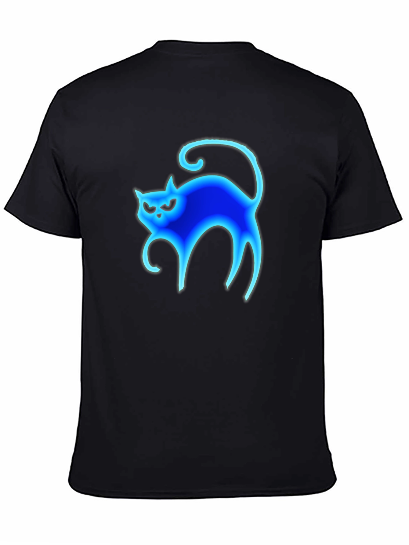 Black Cool Cat Graphic Tee view 4