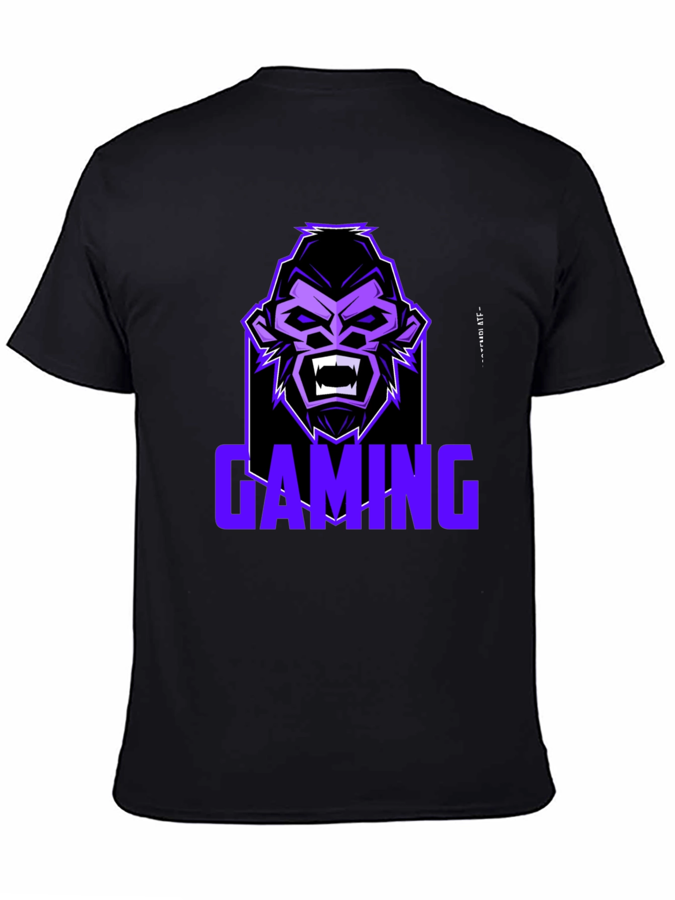 Black Gaming Gorilla Graphic Tee view 4