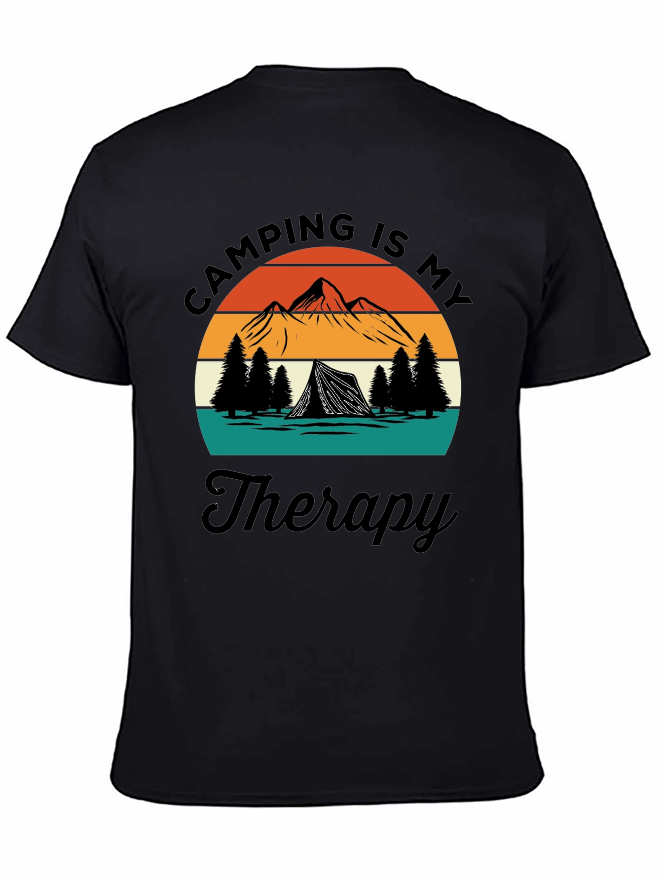 Black Camping Is My Therapy Graphic T-Shirt view 4