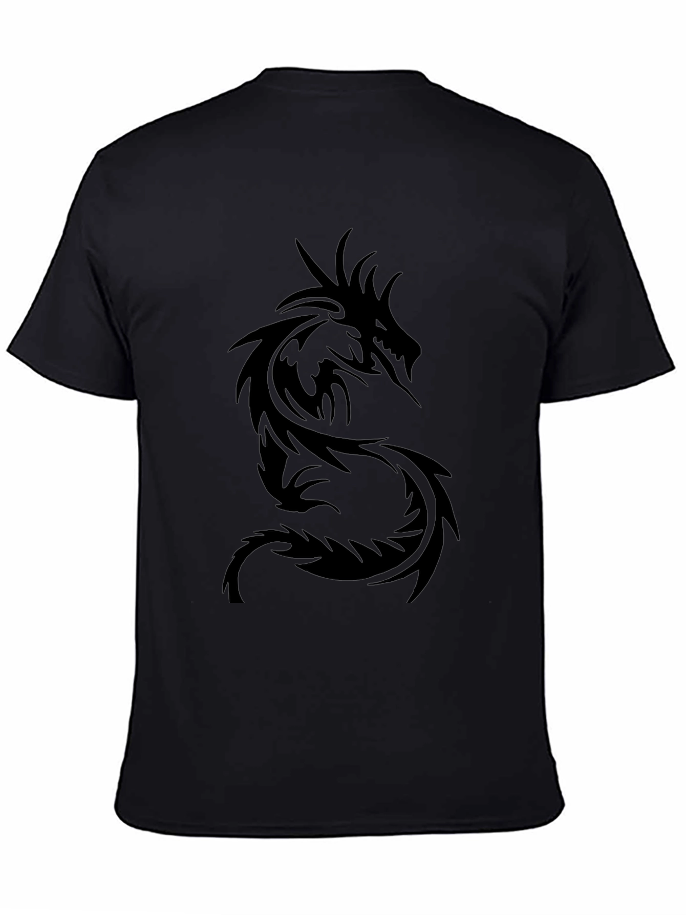 Black Men's Black Dragon Graphic Tee view 4