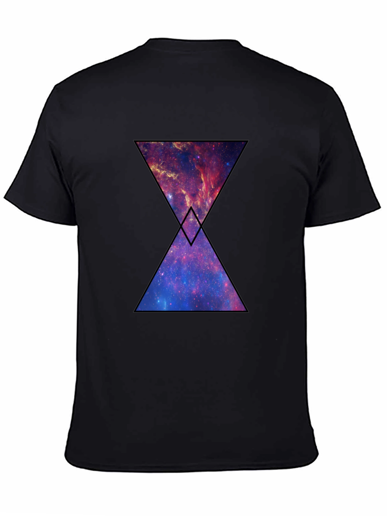 Black Galaxy Hourglass Graphic T-Shirt - Black view 4