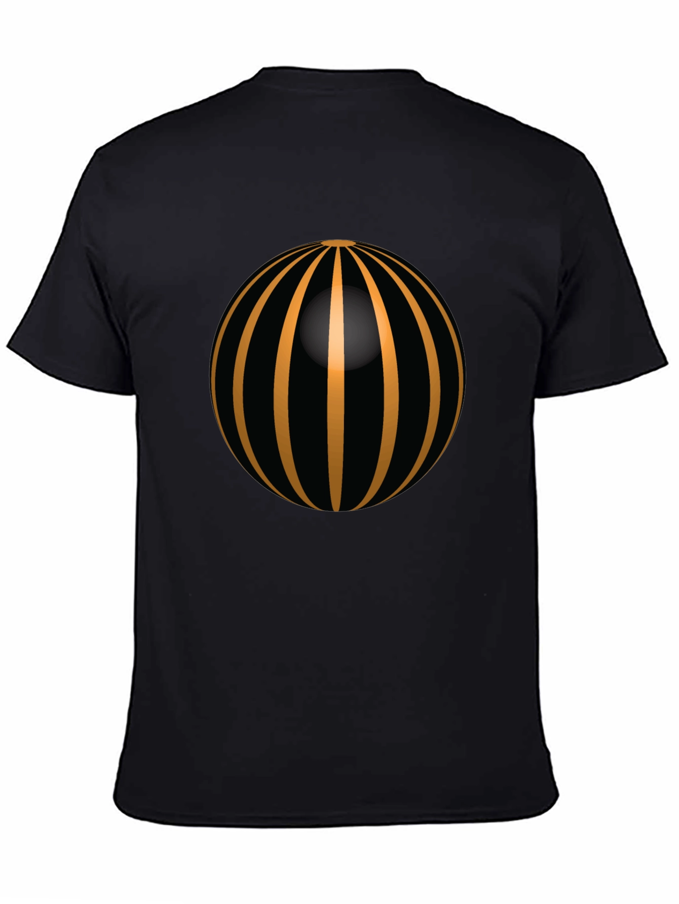 Black Striking Striped Sphere Graphic Tee view 4