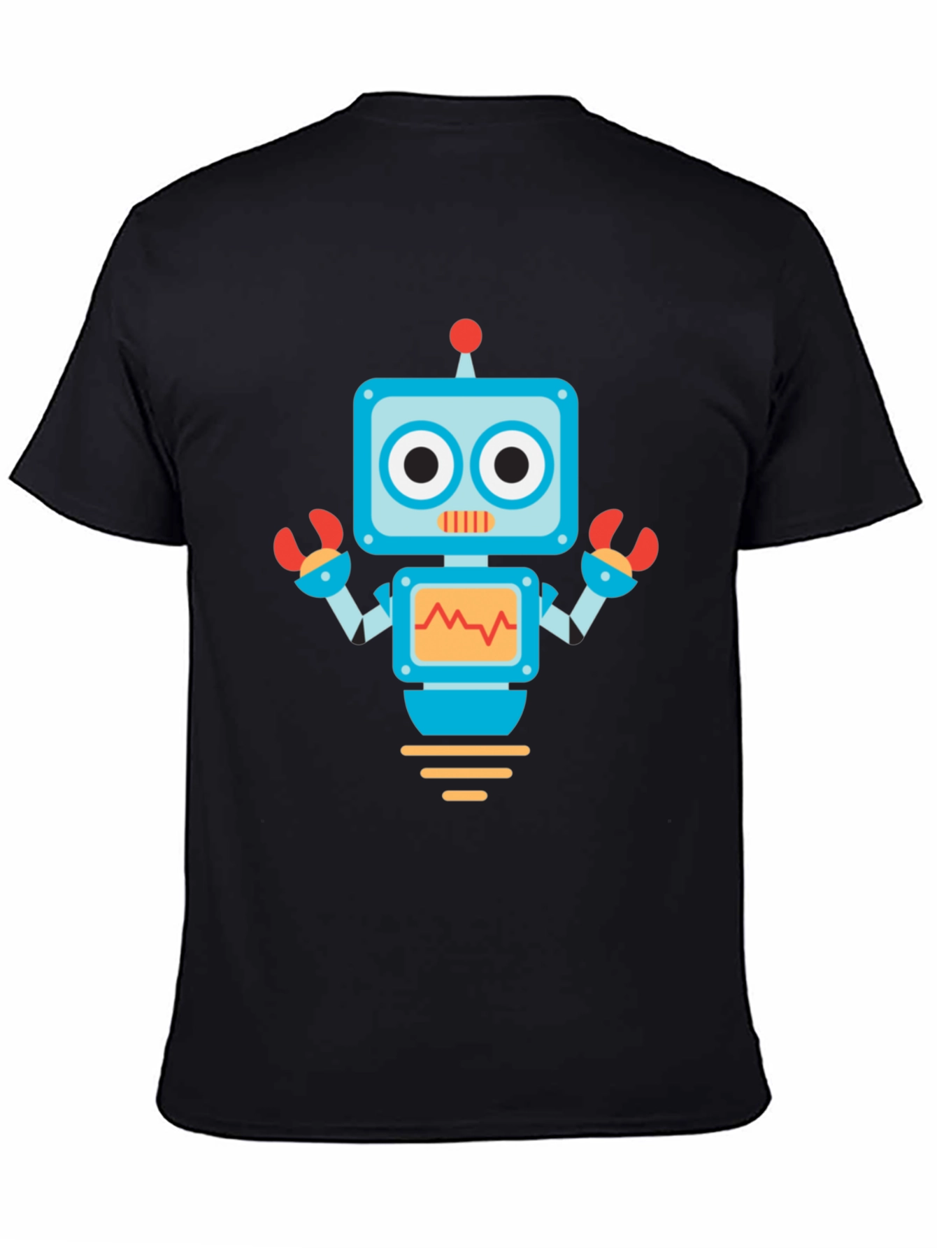 Black Robot Graphic Print Black Tee view 4