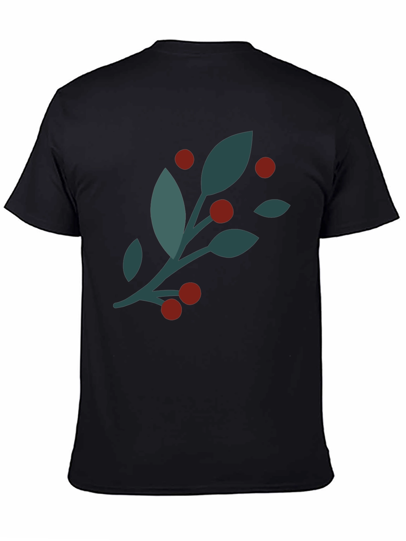 Black Modern Botanical Graphic Tee - Black view 4