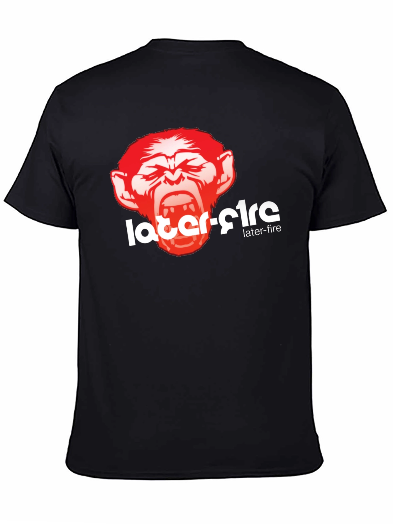 Black Later-Fire Graphic Tee - Bold Monkey Design view 4