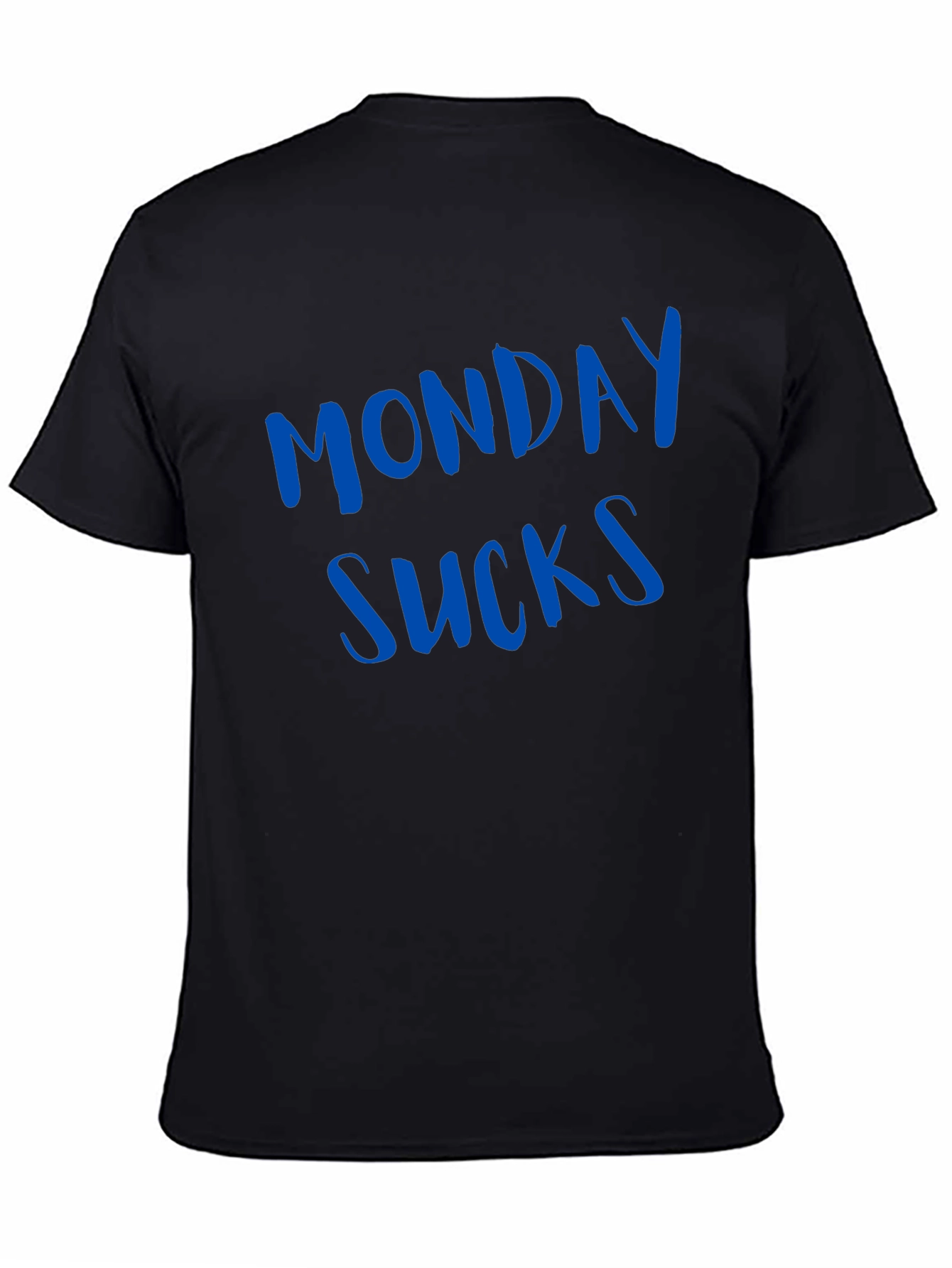 Black Monday Sucks Men's Black T-Shirt - Casual Wear view 4