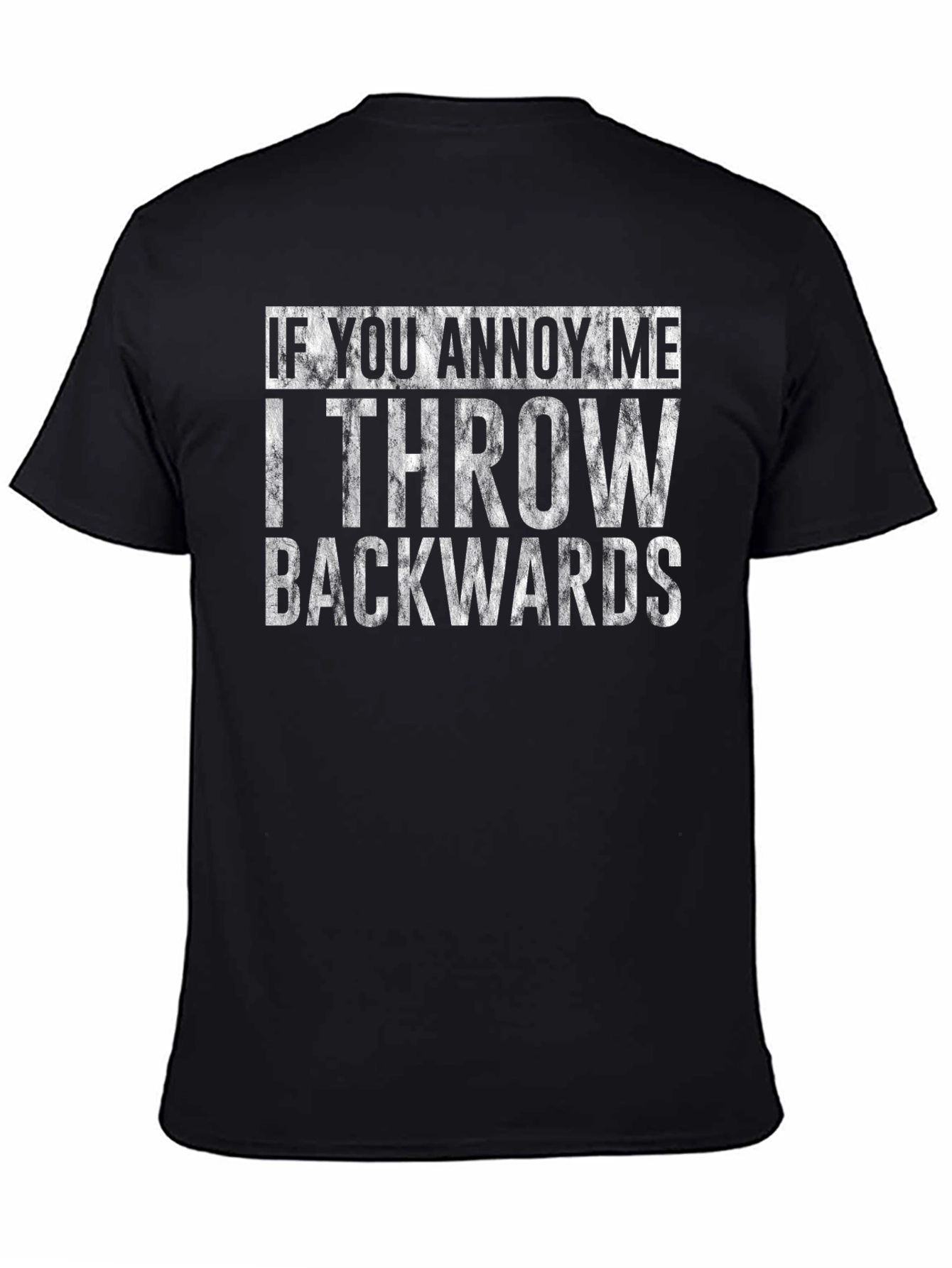 Black Funny Throw Backwards T-Shirt  view 4