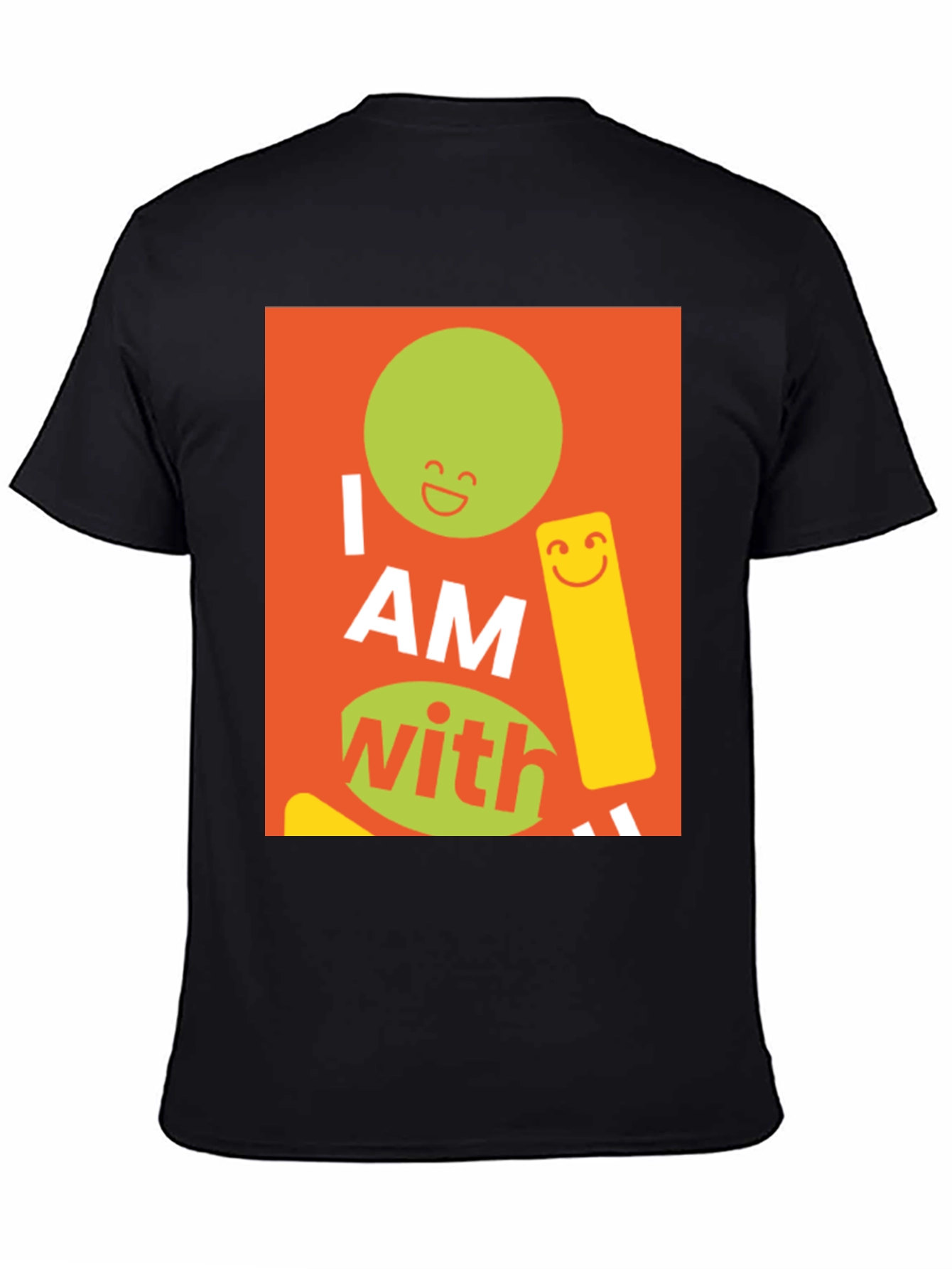 Black I AM With Smiley Graphic Tee view 4