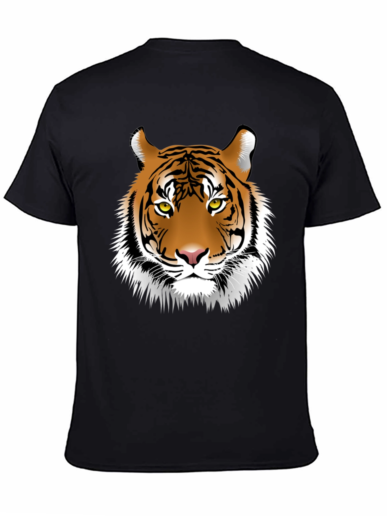 Black Tiger Graphic Print Crew Neck T-Shirt view 4