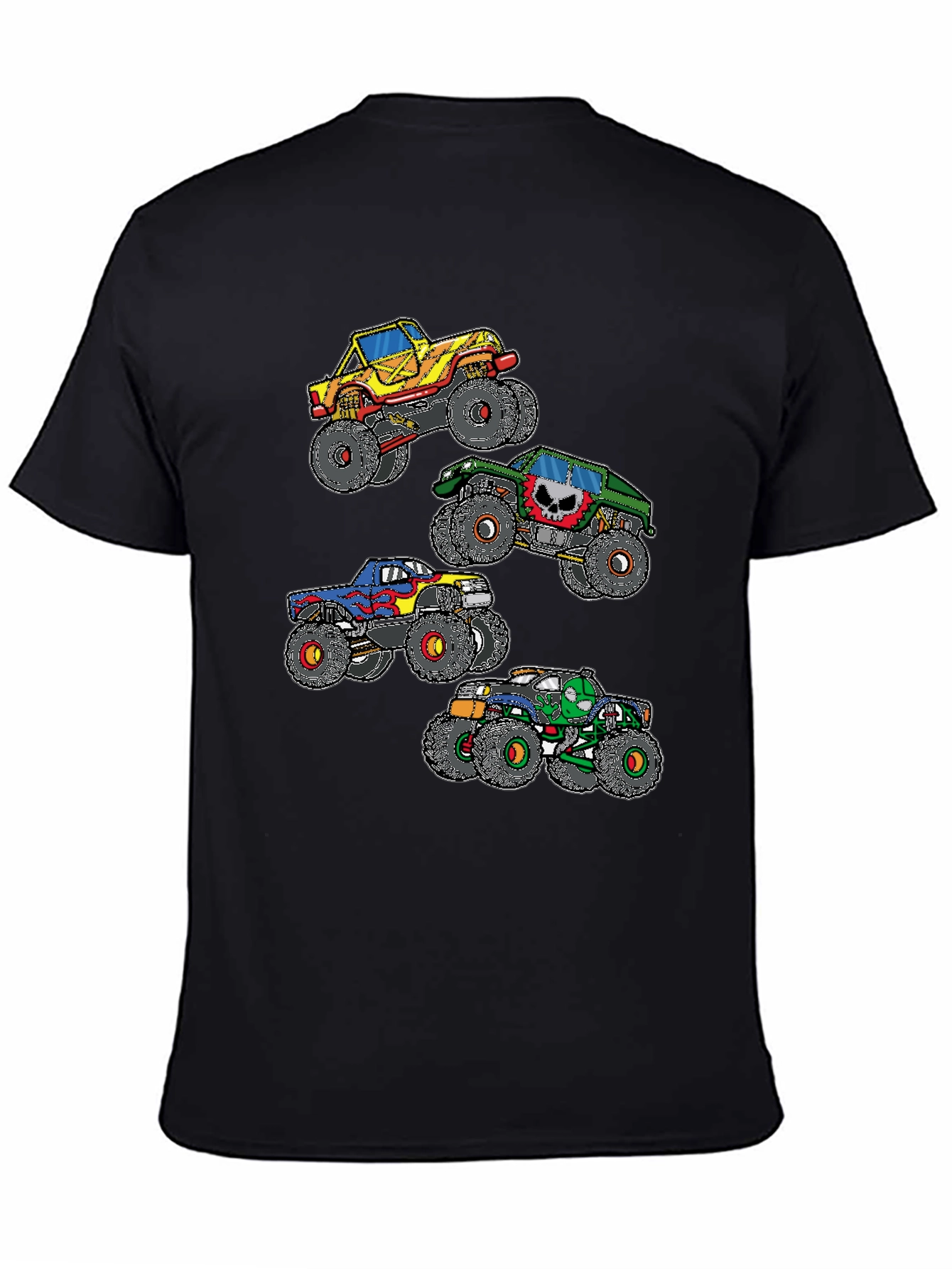 Black Monster Truck Graphic Black T-Shirt view 4
