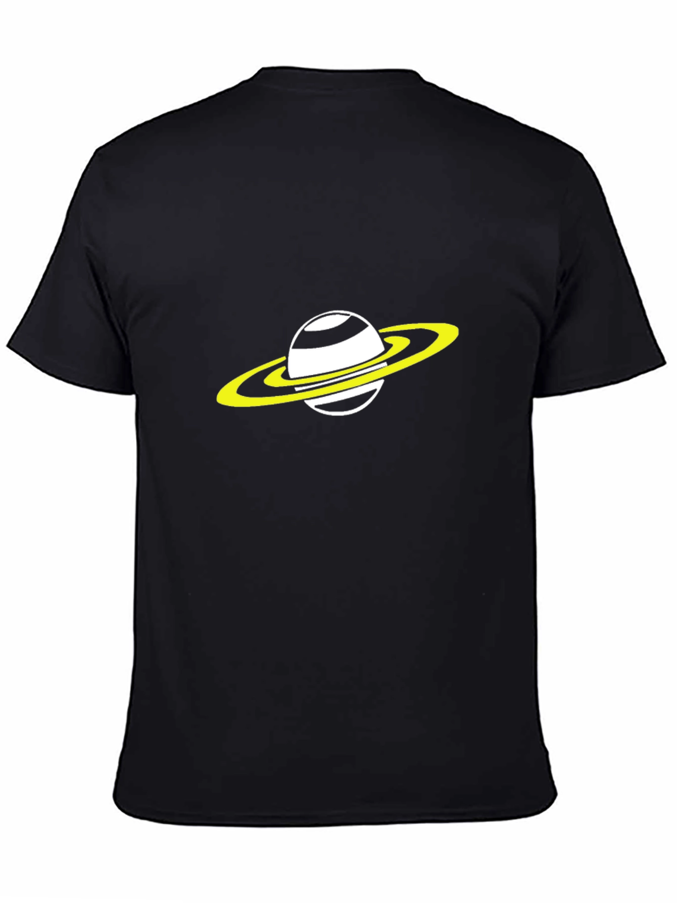 Black Saturn Graphic Tee - Black Cotton Blend view 4