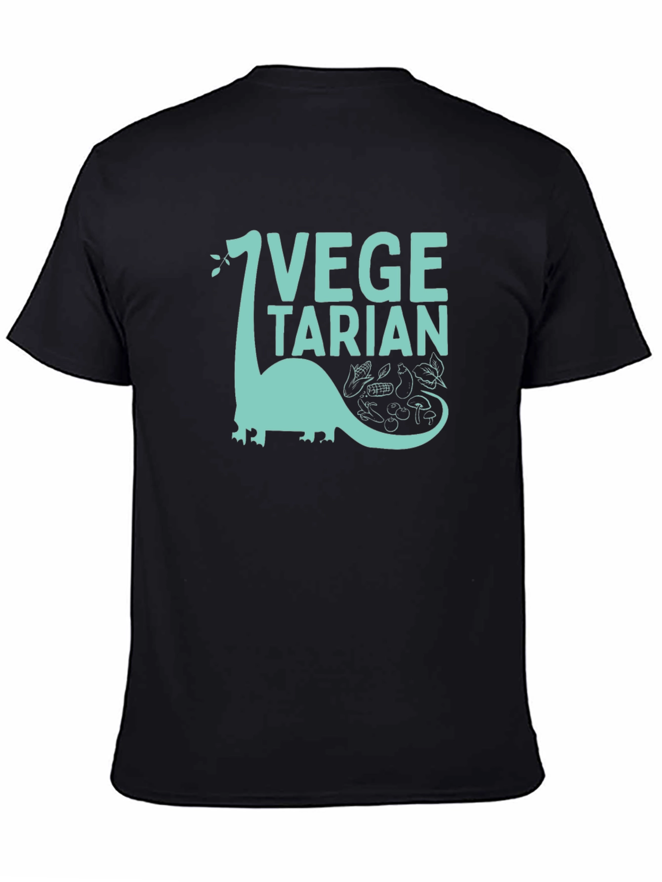 Black Vegetarian Dinosaur Graphic Tee view 4
