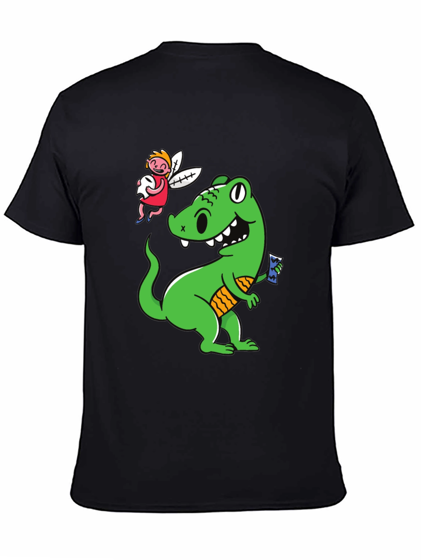 Black Dino & Tooth Fairy Graphic Tee view 4