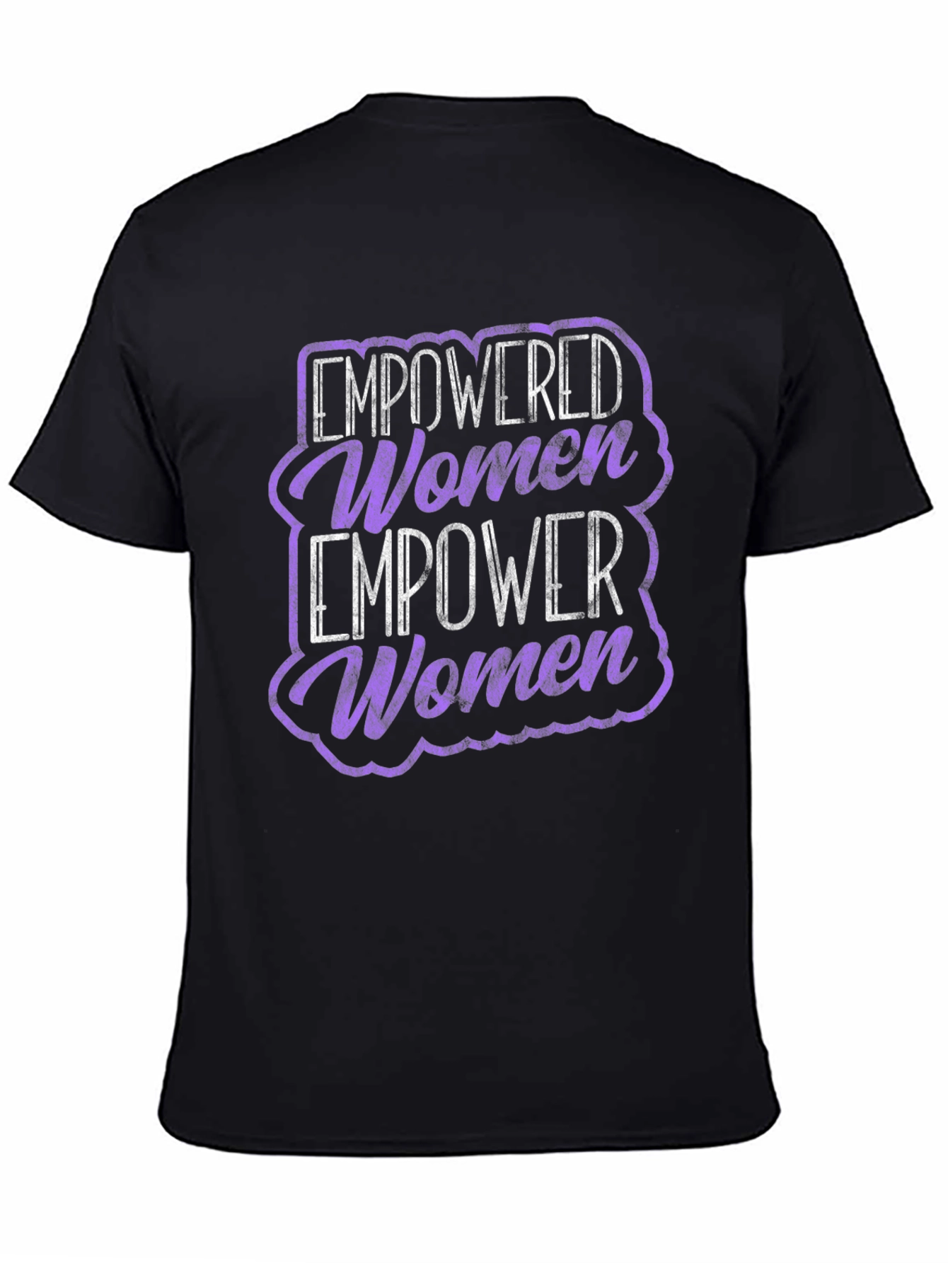 Black Empowered Women T-Shirt - Black Cotton Blend view 4