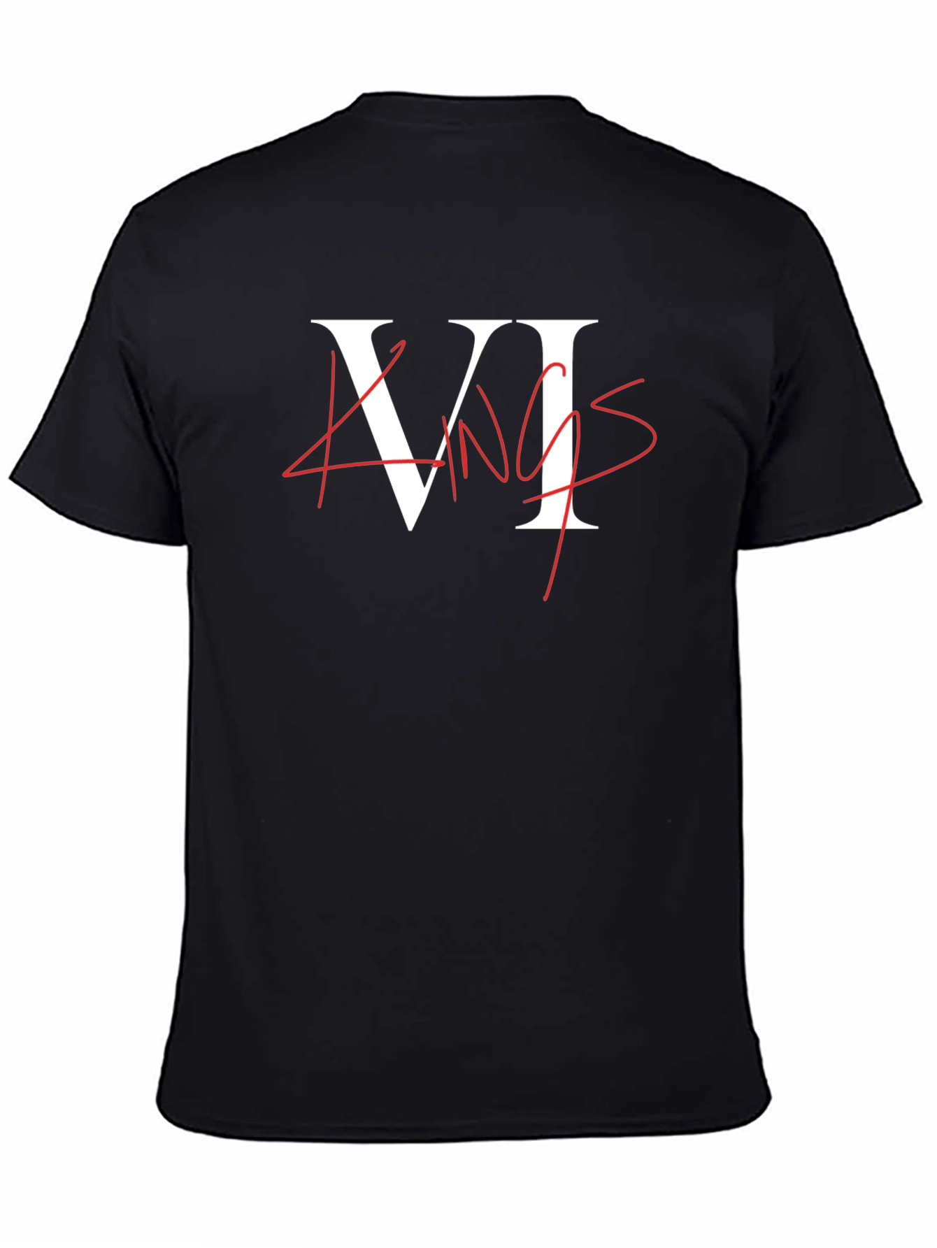 Black VI Kings Graphic Tee - Black Crew Neck T-Shirt view 4