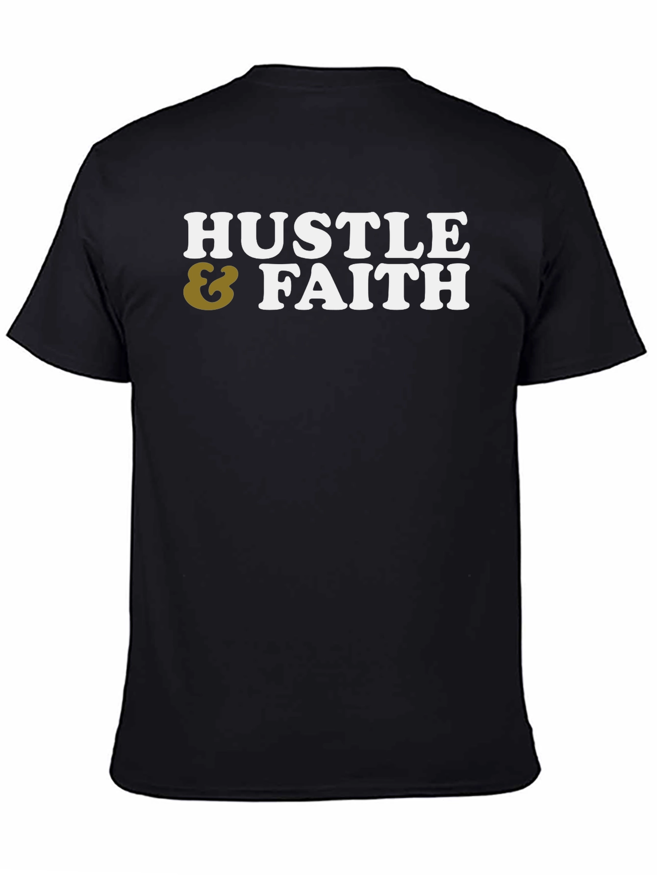 Black Hustle & Faith Graphic Tee - Casual Cotton T-Shirt view 4
