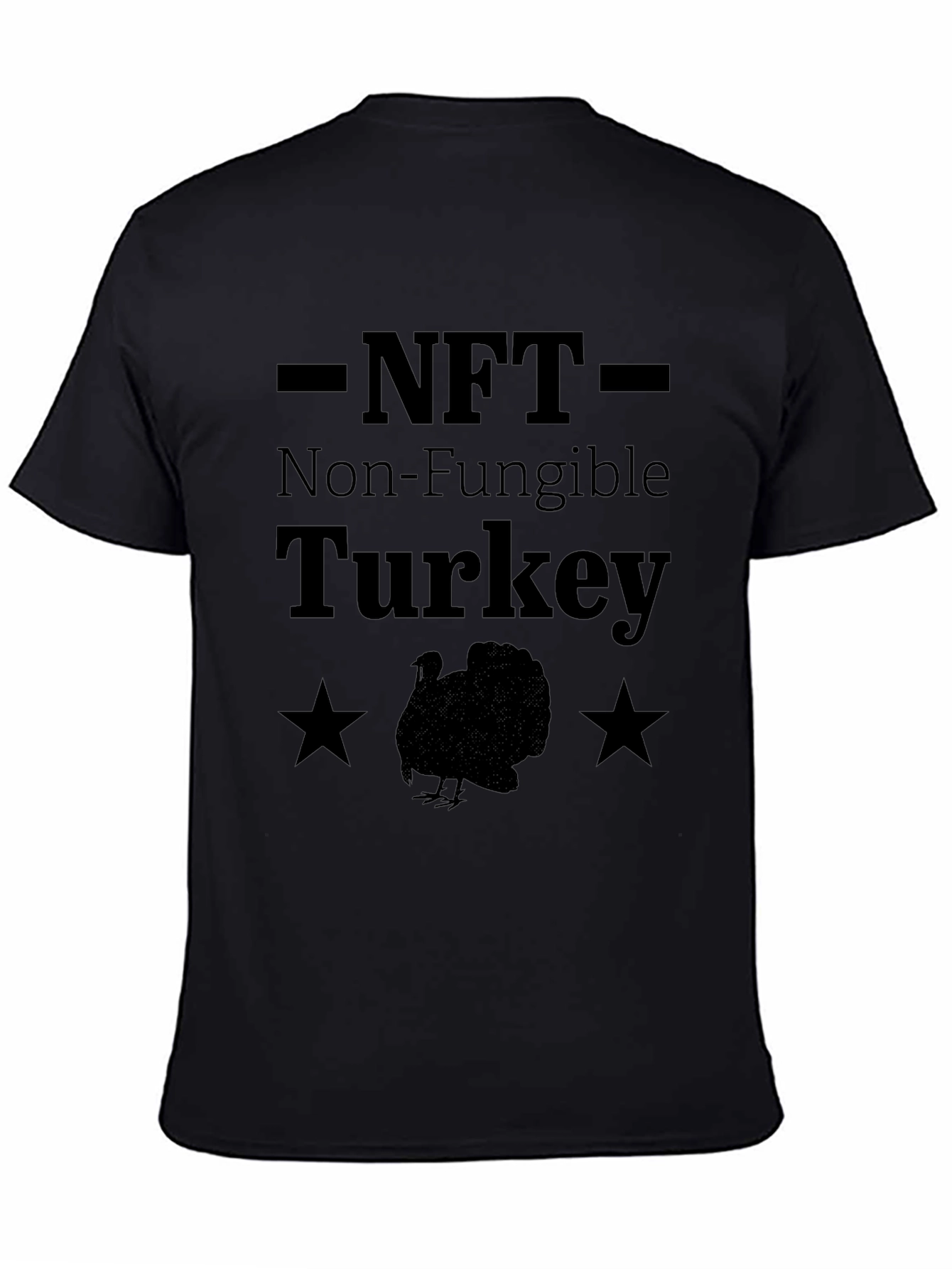 Black NFT Non-Fungible Turkey Graphic Tee view 4