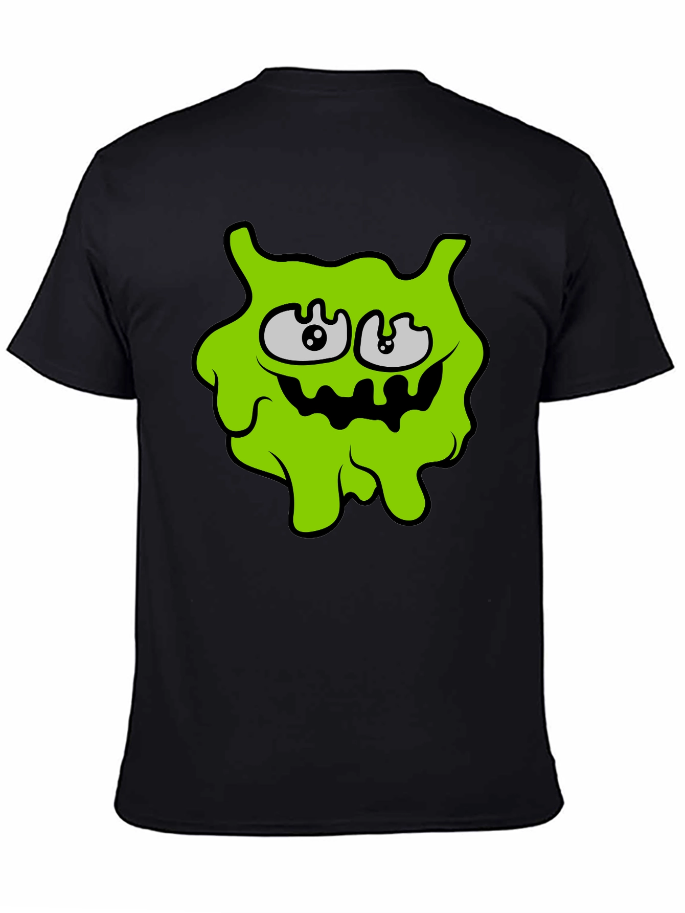 Black Funny Slime Monster Graphic Tee - Black view 4