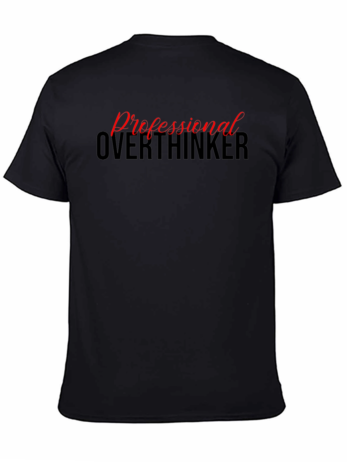 Black Professional Overthinker Graphic Tee - Black view 4