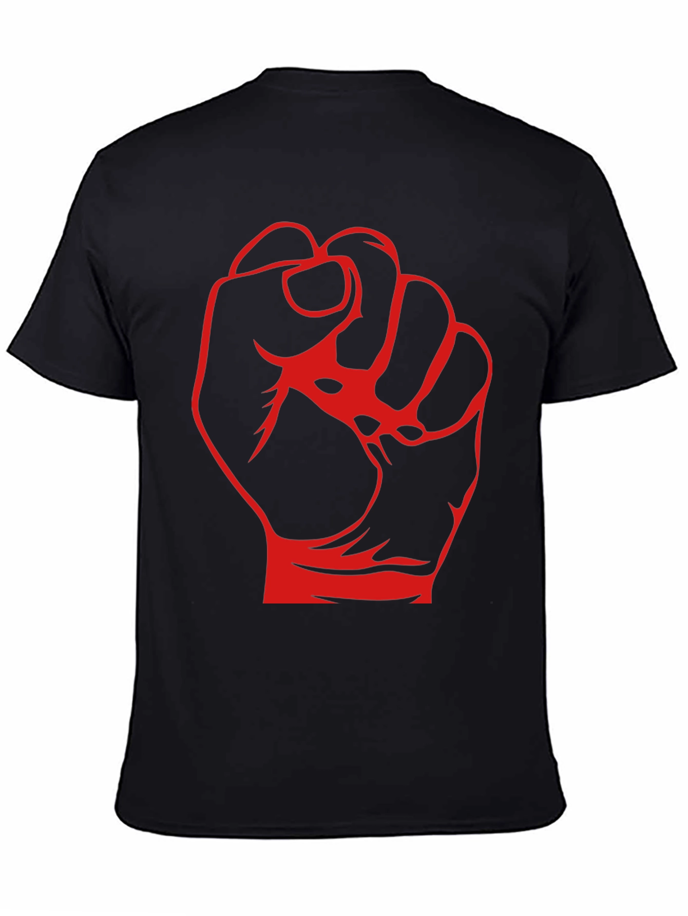 Black Red Fist Graphic Black T-Shirt view 4