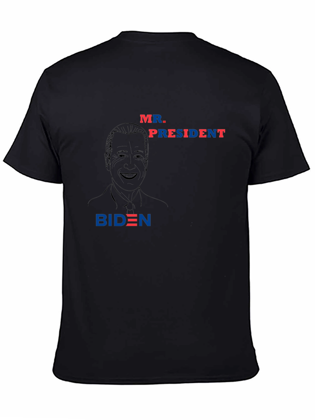 Black Mr. President Biden Graphic Tee - Black Crewneck T-Shirt view 4