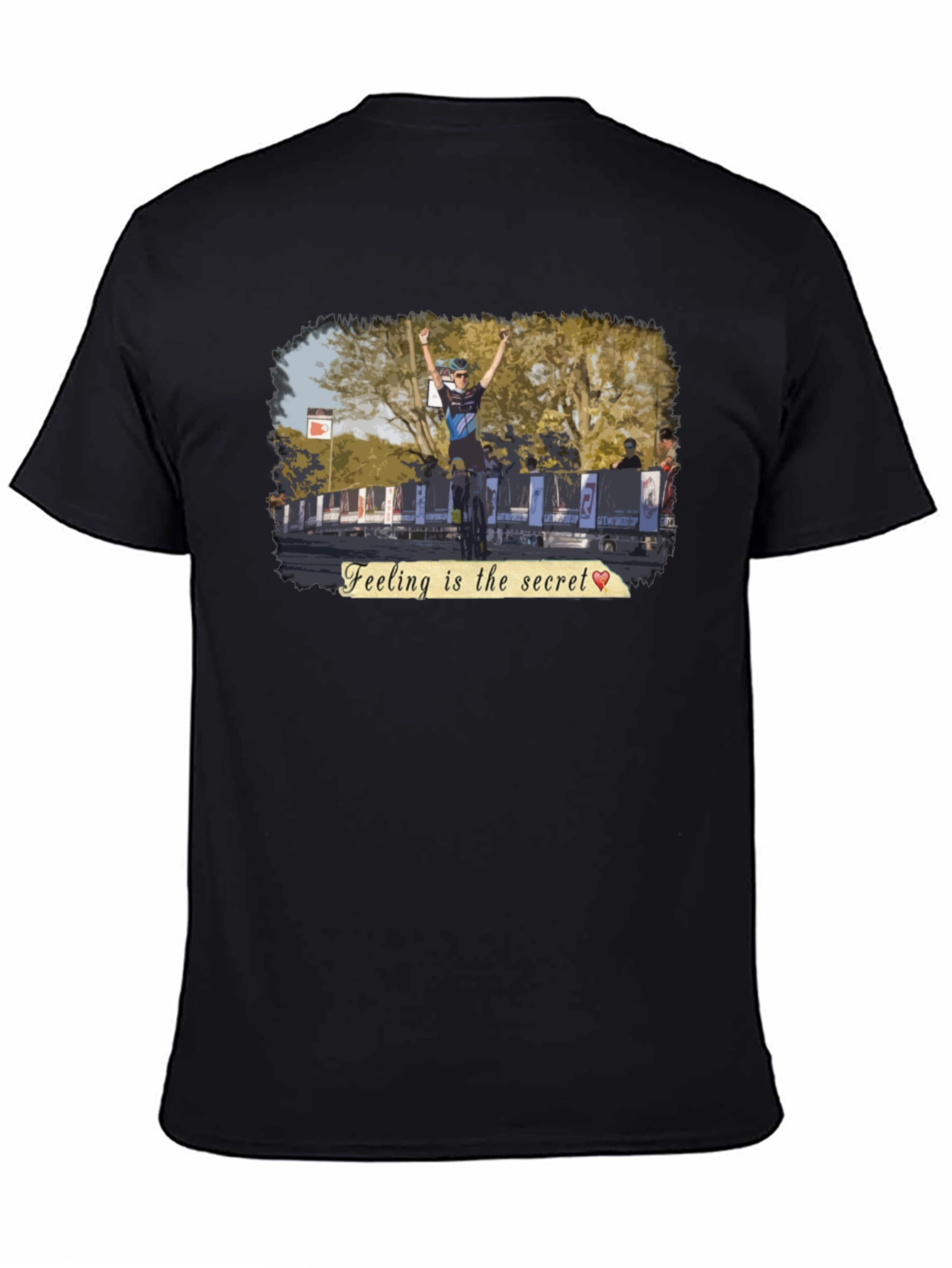 Black Feeling is the Secret T-Shirt - Cyclist Victory Design view 4