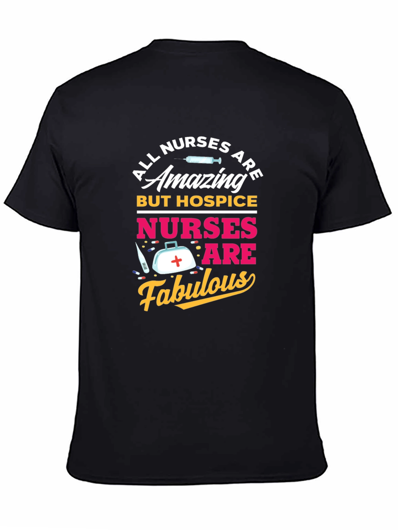 Black Hospice Nurse T-Shirt - All Nurses Are Amazing view 4