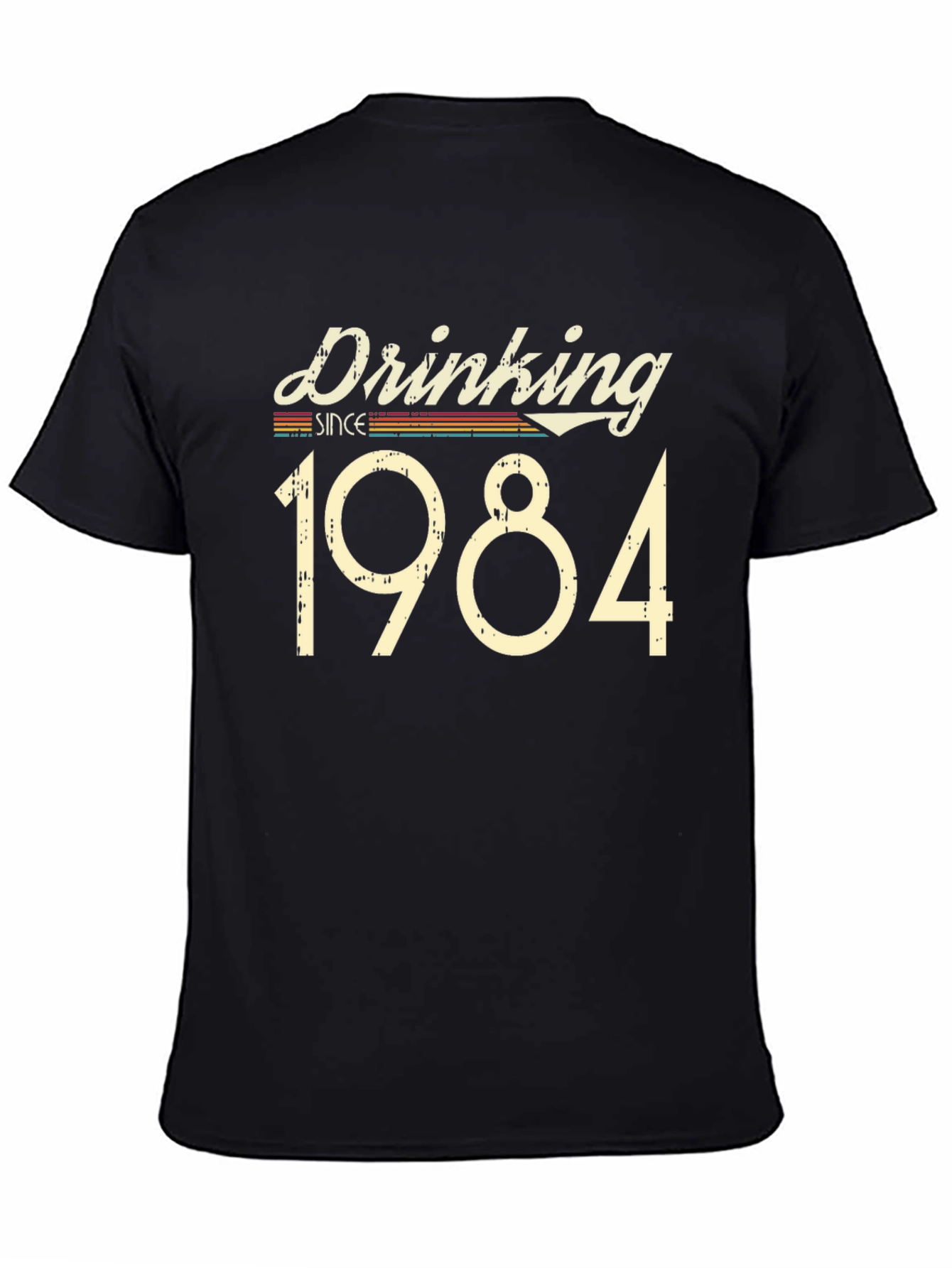 Black Drinking Since 1984 Black Graphic T-Shirt view 4