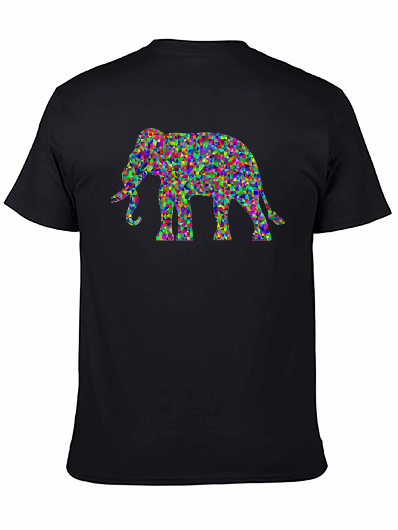 Black Geometric Elephant Graphic Tee - Unique Men's T-Shirt view 4