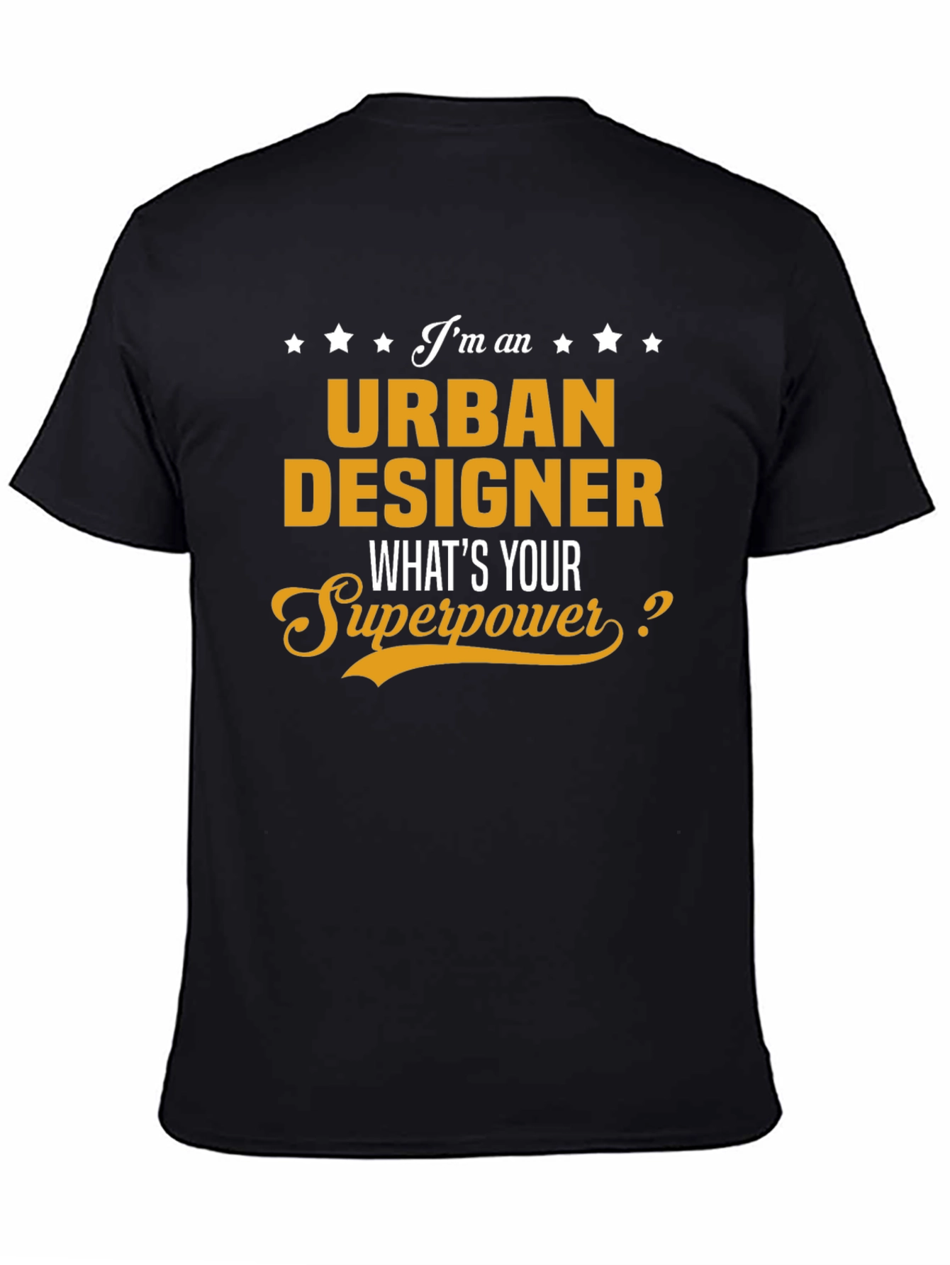 Black Urban Designer Superpower T-Shirt view 4